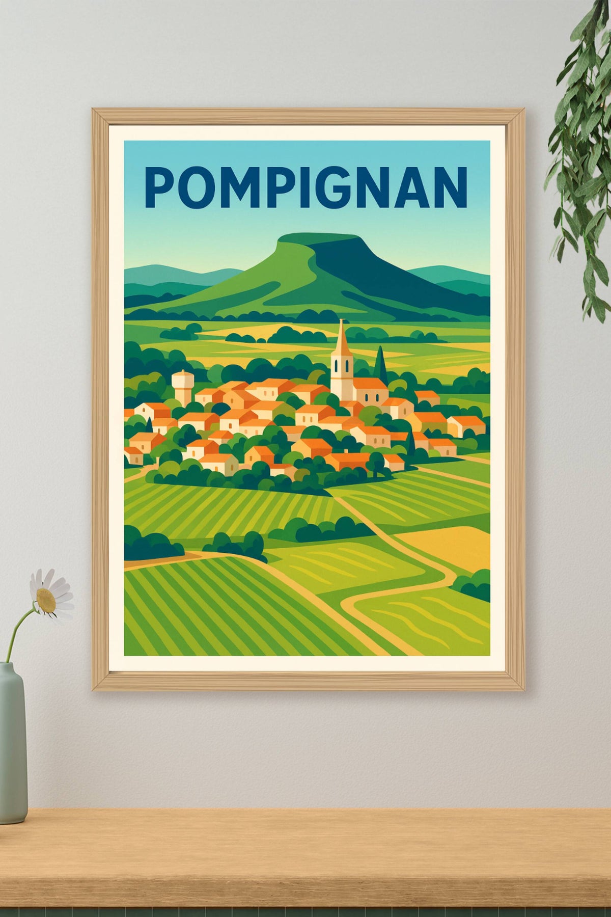 Affiche de Pompignan - Harmonie des champs et collines