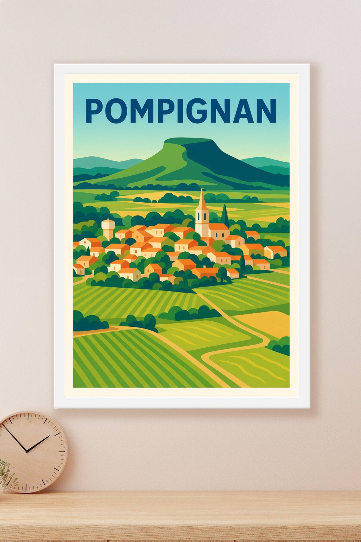Affiche de Pompignan - Harmonie des champs et collines