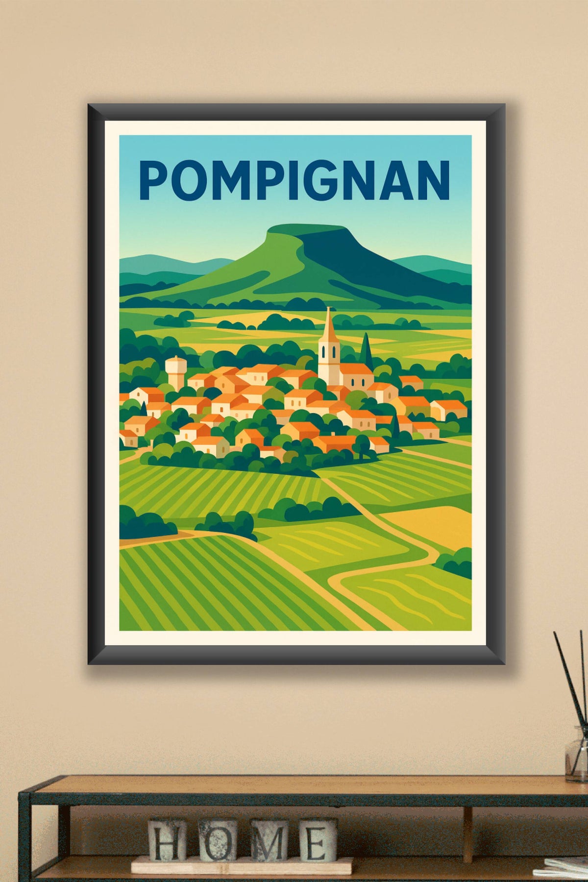 Affiche de Pompignan - Harmonie des champs et collines