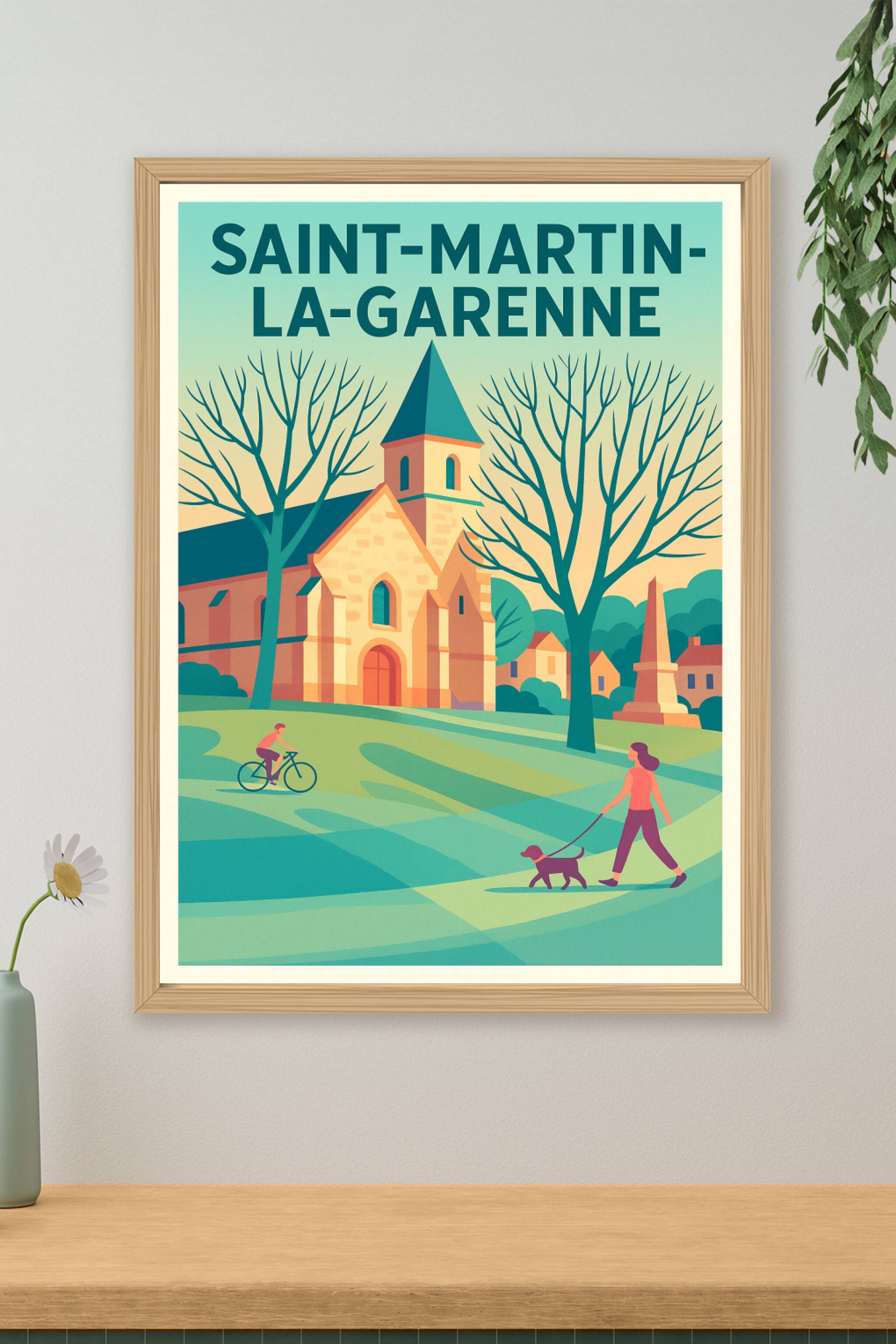 Affiche de Saint-Martin-la-Garenne - Charme et sérénité en illustration