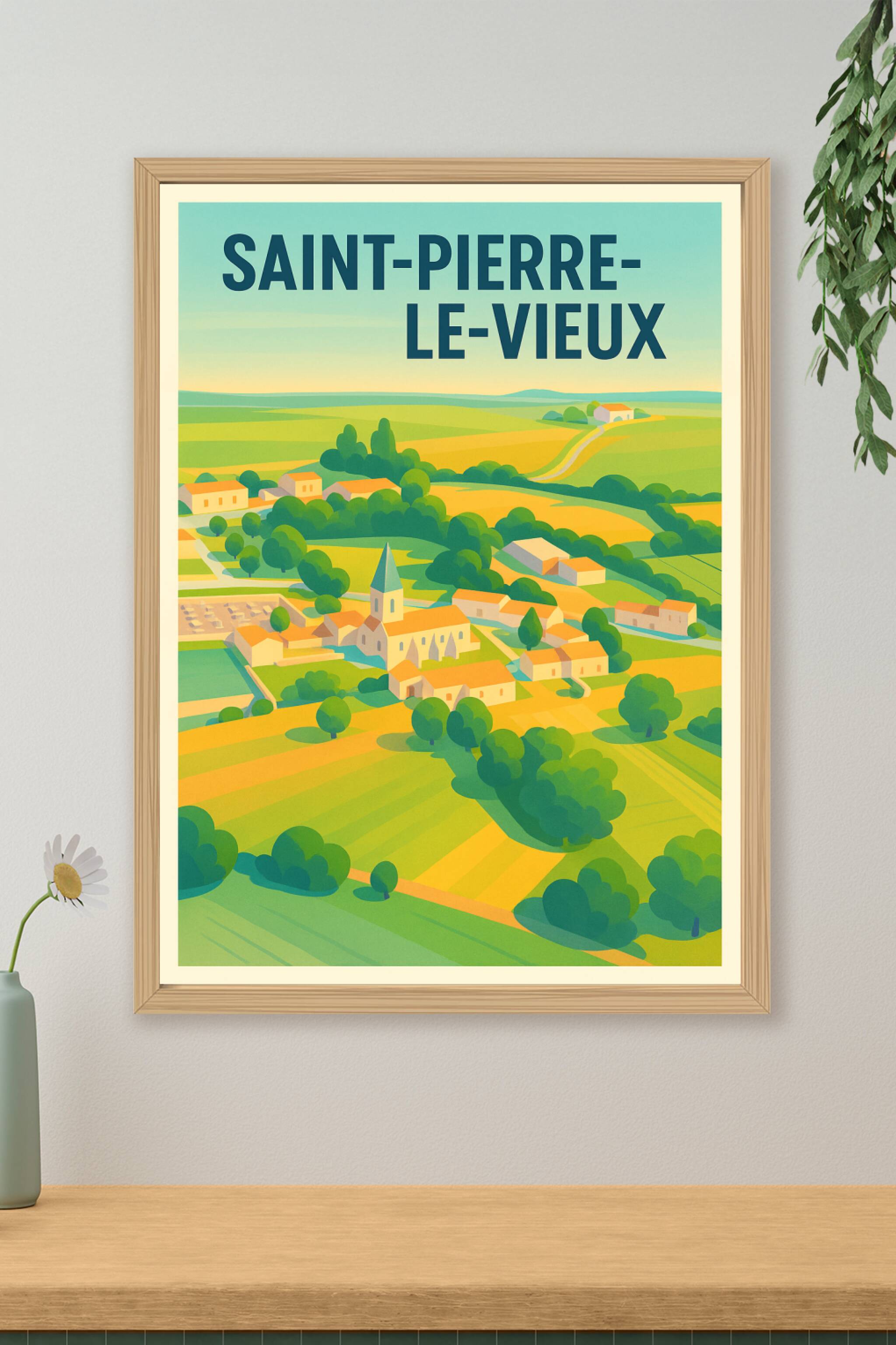Affiche de Saint-Pierre-le-Vieux - Vue champêtre et paisible