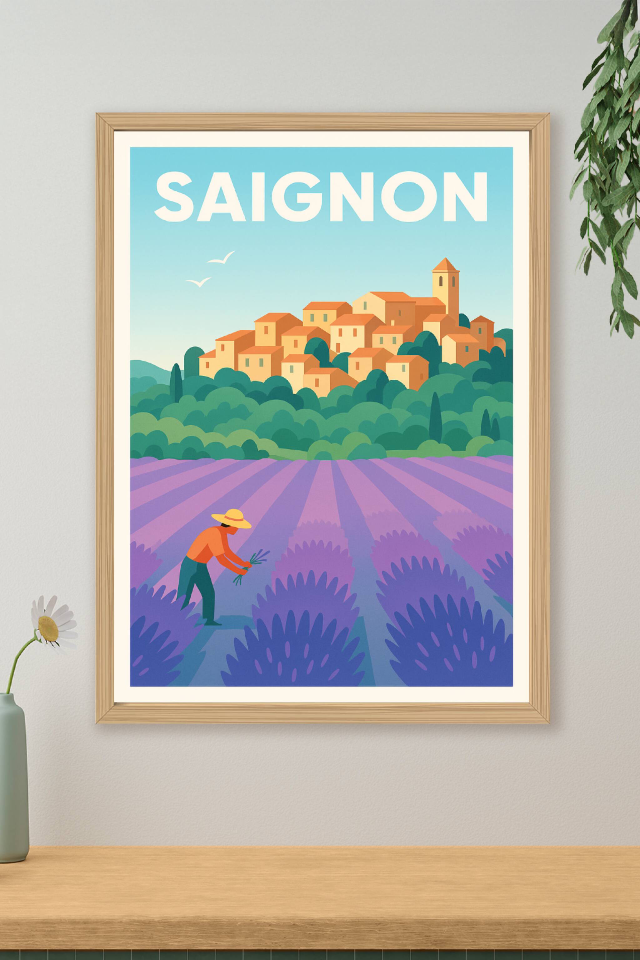 Affiche de Saignon - Le charme intemporel de la Provence en poster