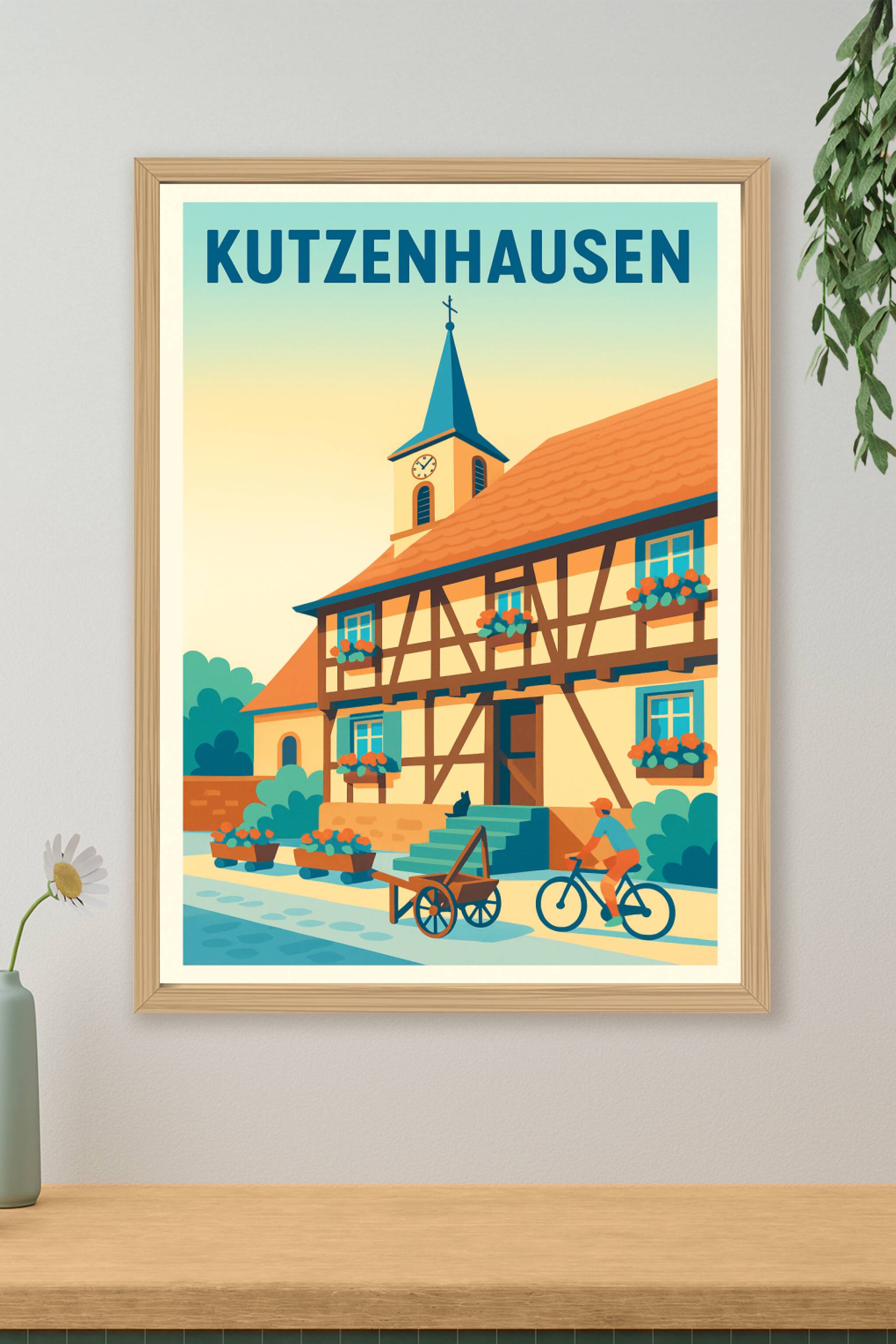 Affiche de Kutzenhausen - Charme pittoresque de l'Alsace traditionnelle