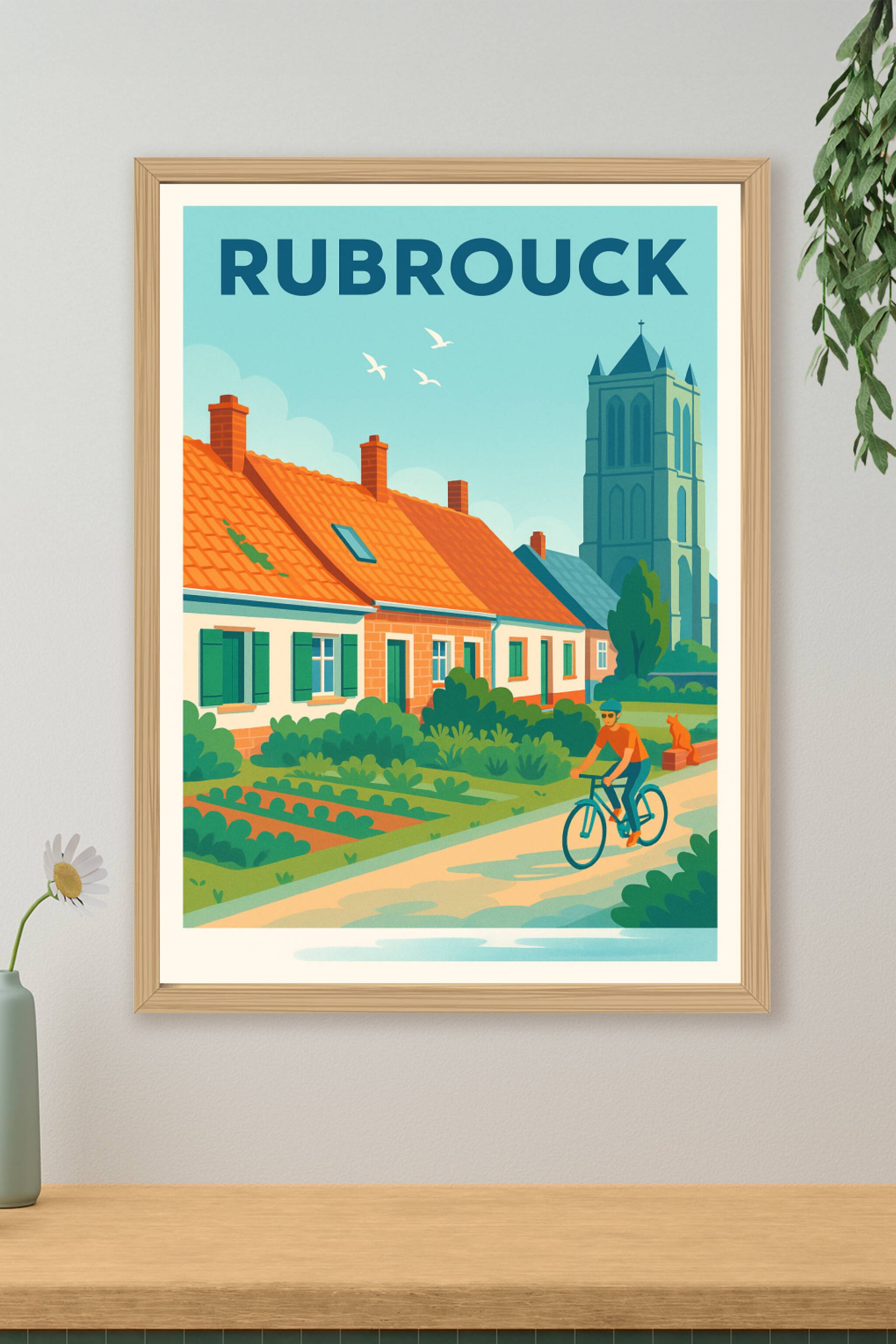 Affiche de Rubrouck - Charme bucolique du Nord à vélo