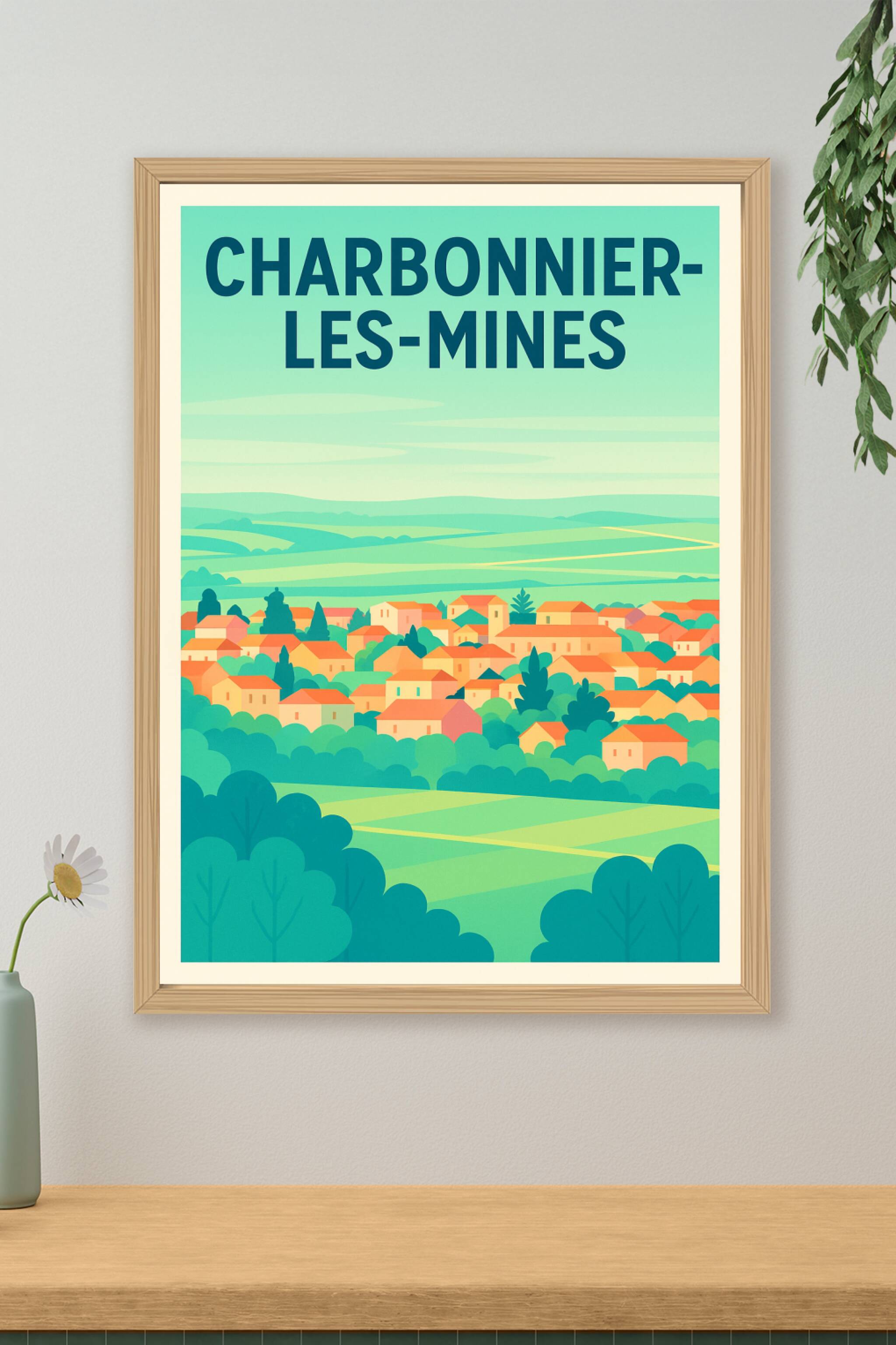 Affiche de Charbonnier-les-Mines - L'éclat paisible d'un village au cœur de la nature