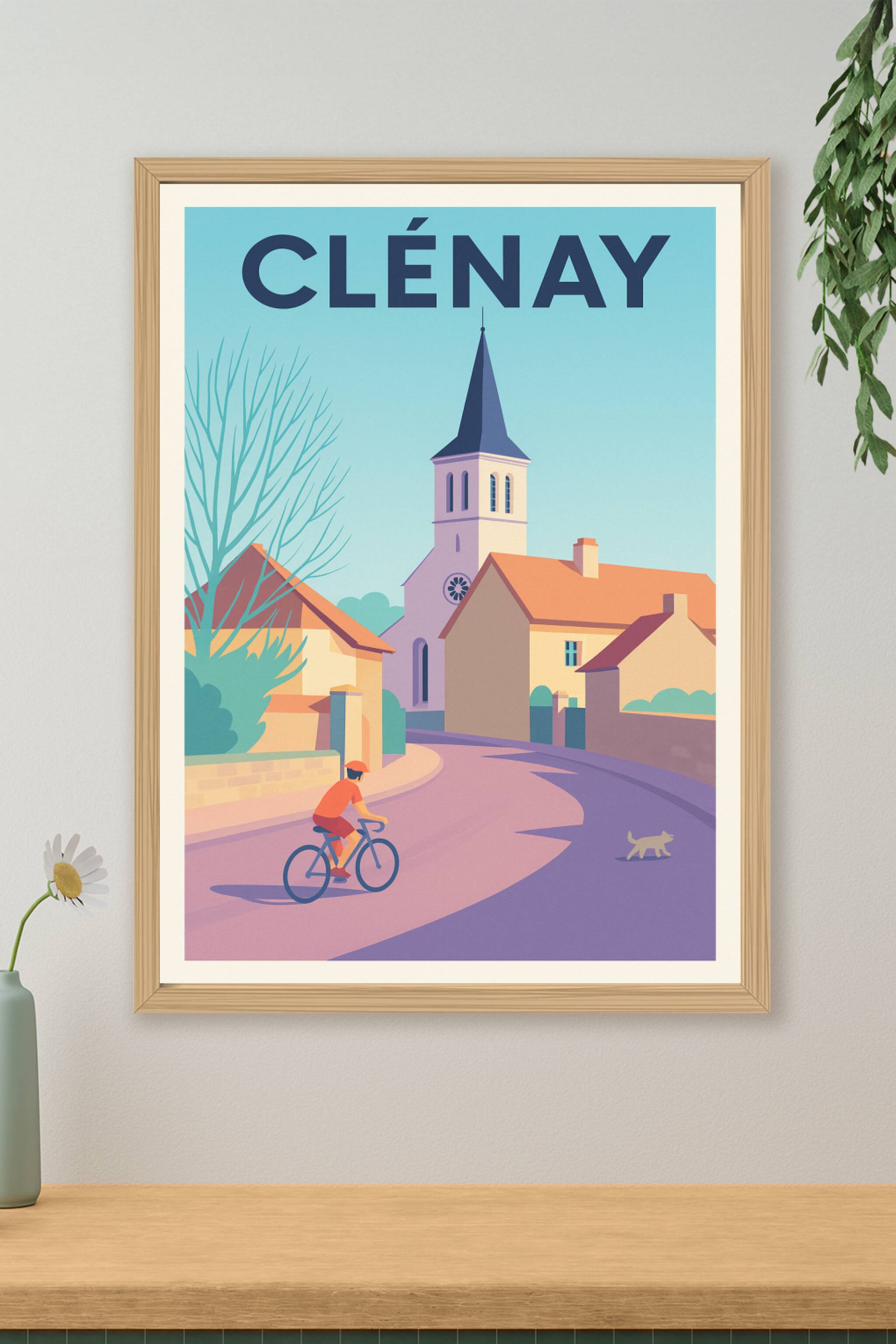 Affiche de Clénay - Sérénité à vélo dans un village pittoresque