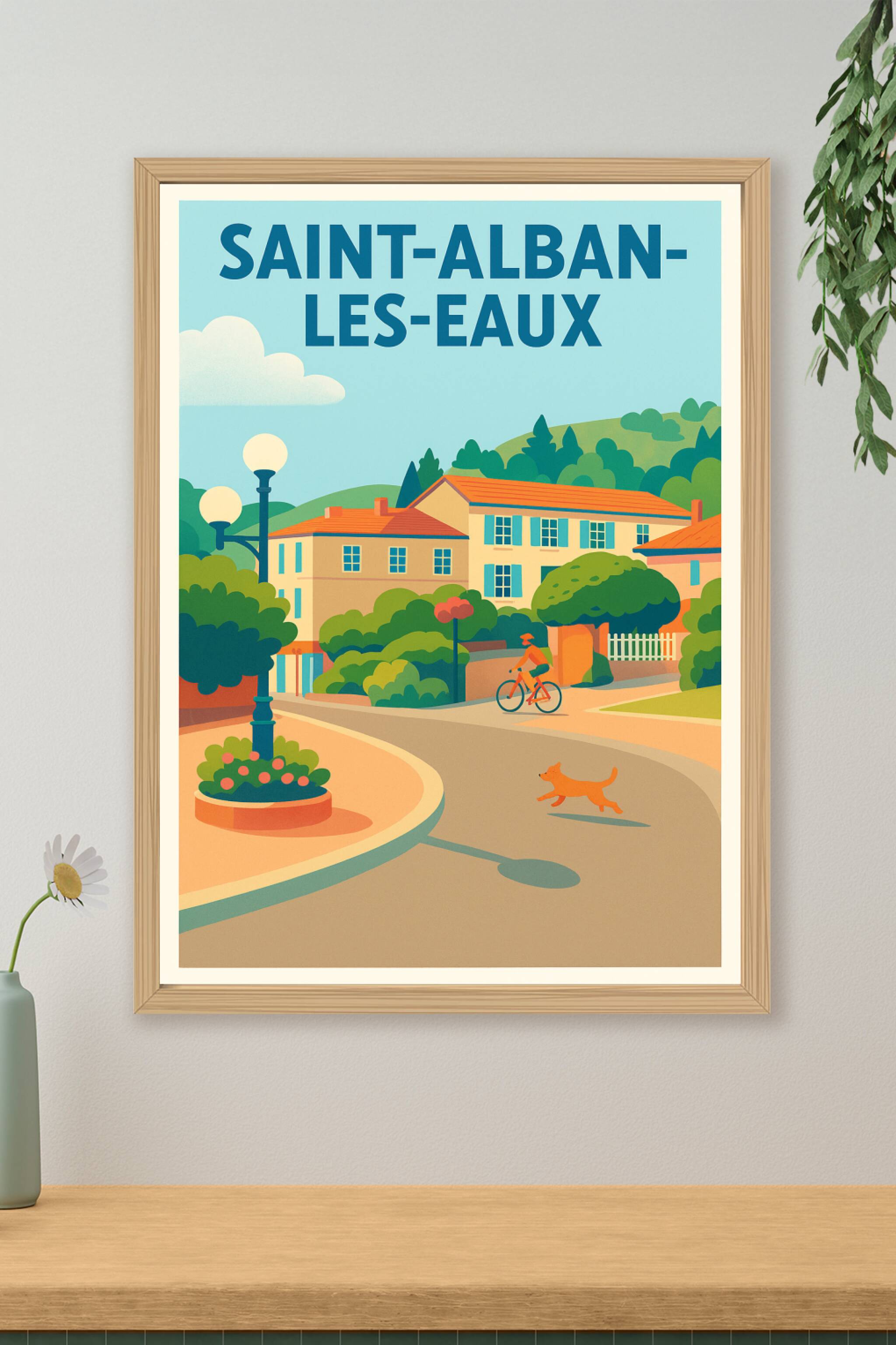 Affiche de Saint-Alban-les-Eaux - Charme paisible et nature vibrante