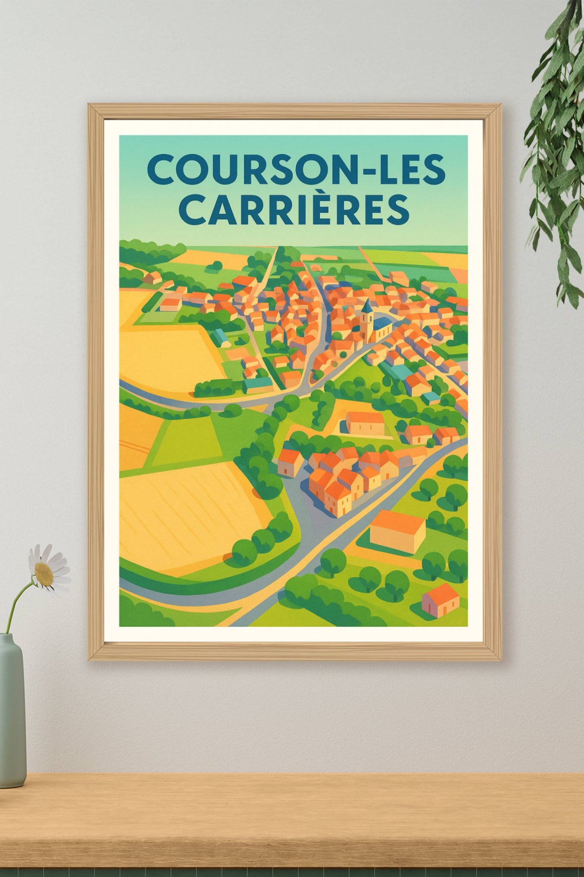 Affiche de Courson-les-Carrières - Vue pittoresque d'un village charmant