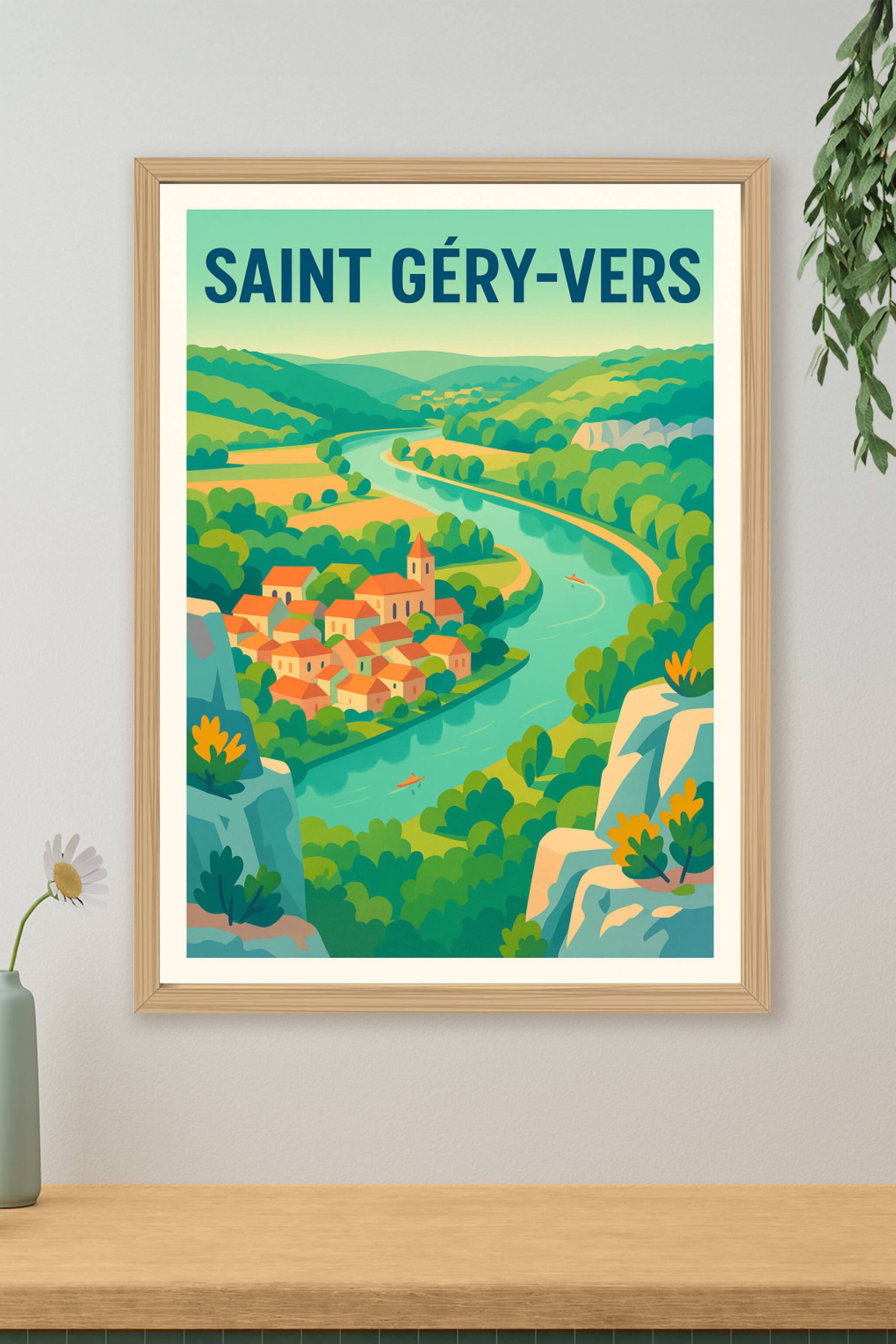 Affiche de Saint Géry-Vers - Harmonie naturelle au fil de la rivière