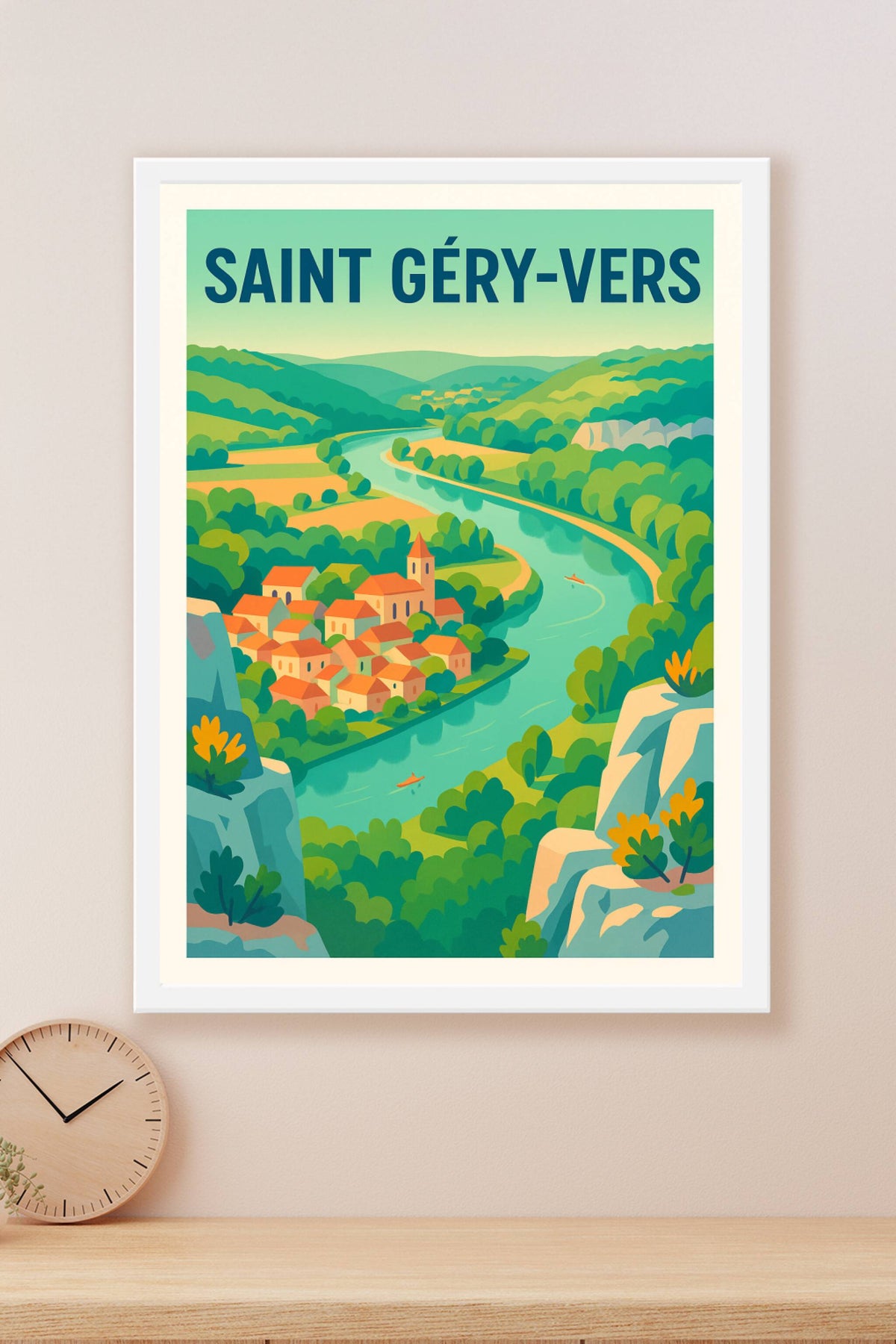 Affiche de Saint Géry-Vers - Harmonie naturelle au fil de la rivière