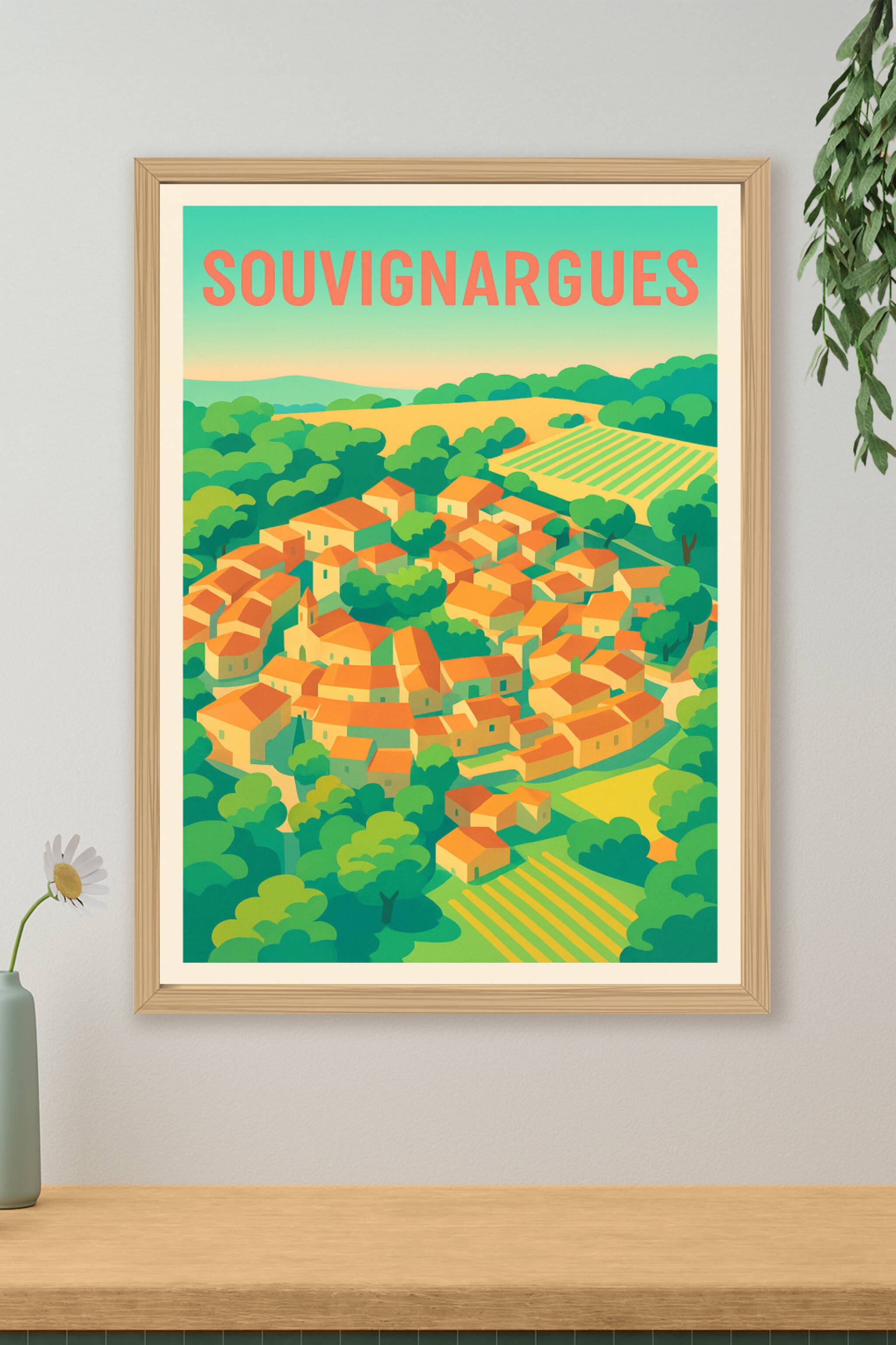 Affiche de Souvignargues - Charme provençal et paysages bucoliques