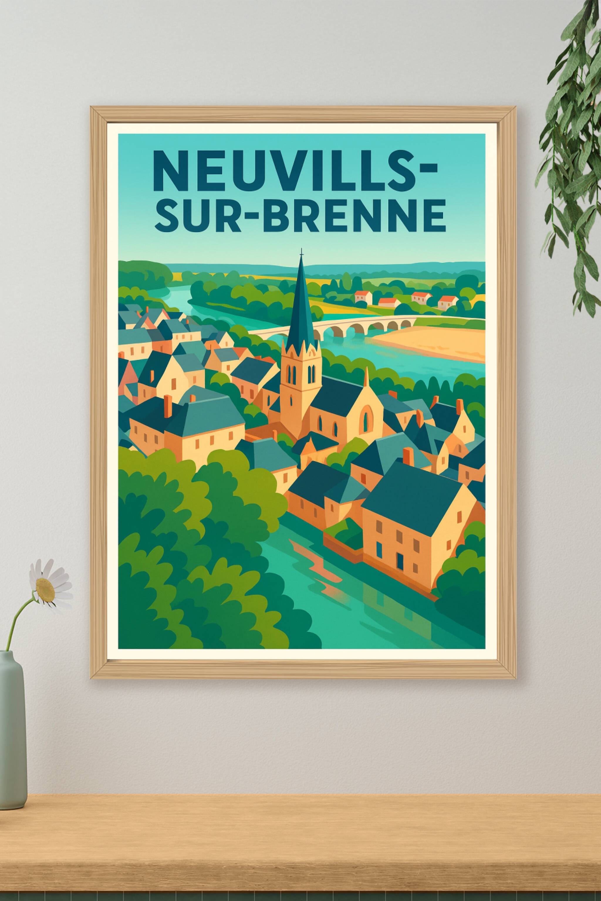 Affiche de Neuville-sur-Brenne - Charme et sérénité au fil de l'eau