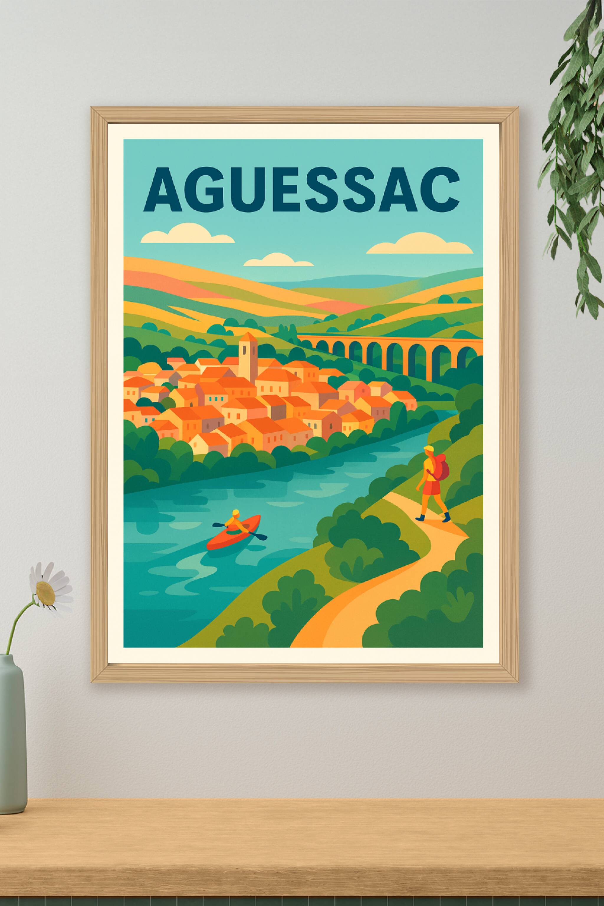 Affiche de Aguessac - L'évasion entre rivière et collines