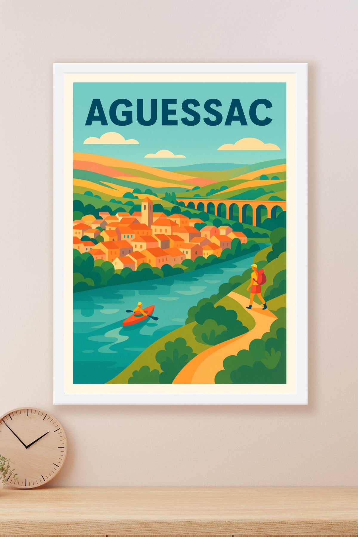 Affiche de Aguessac - L'évasion entre rivière et collines