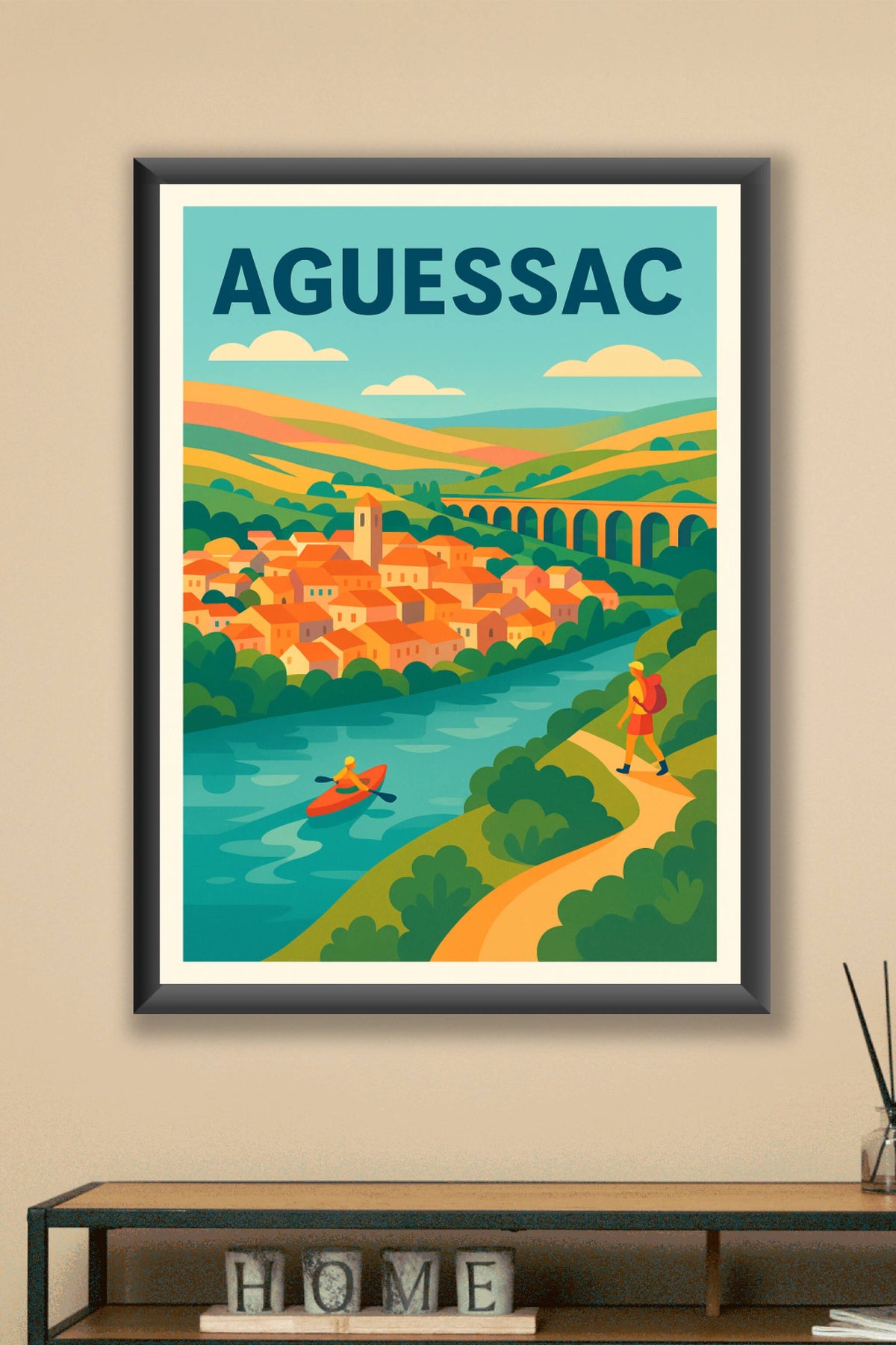 Affiche de Aguessac - L'évasion entre rivière et collines