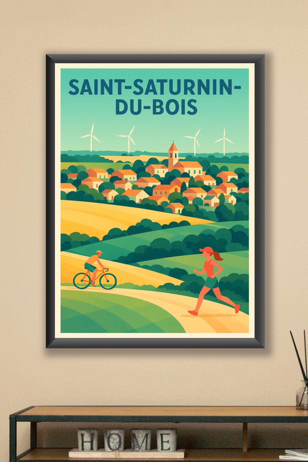 Affiche de Saint-Saturnin-du-Bois - Évasion nature et sport en pleine campagne