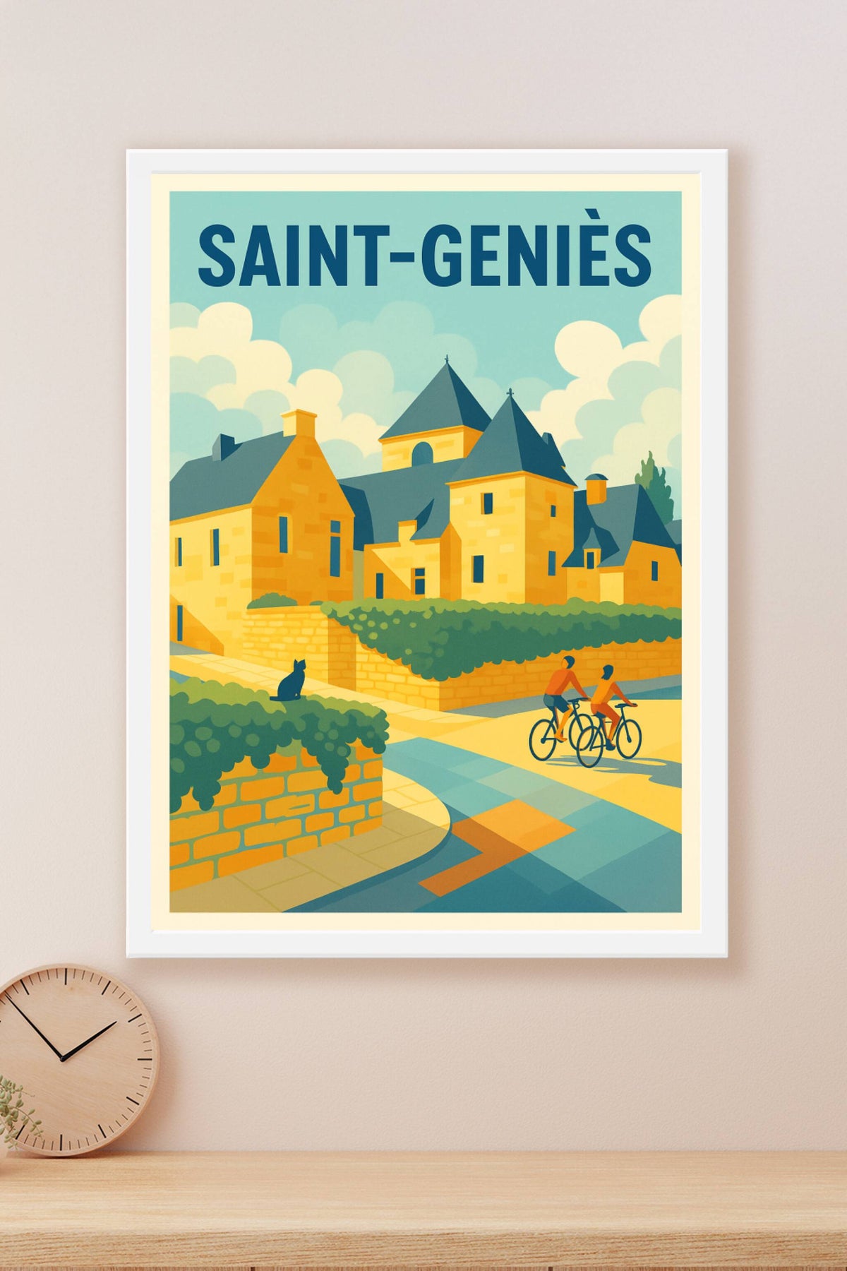 Affiche de Saint-Geniès - L'élégance d'un village à vélo