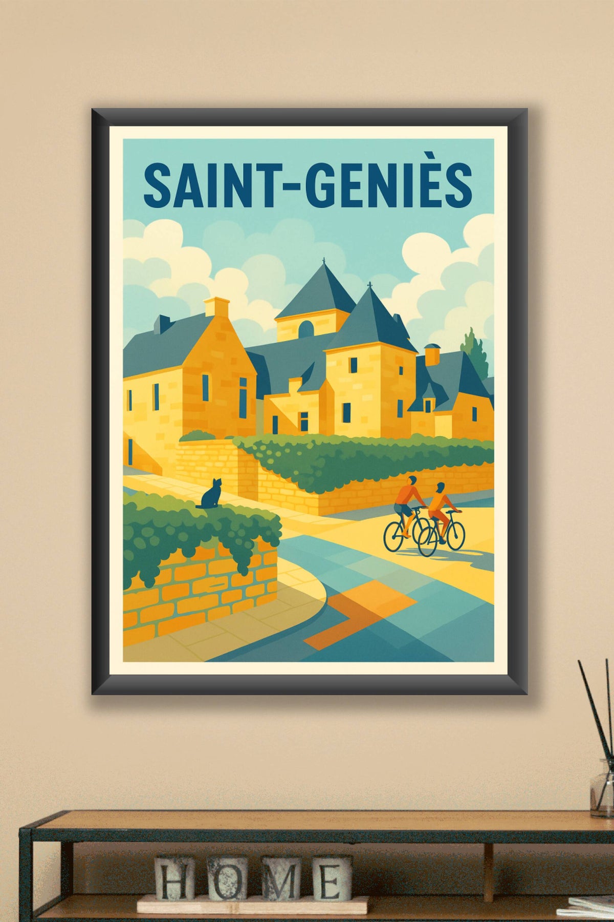 Affiche de Saint-Geniès - L'élégance d'un village à vélo