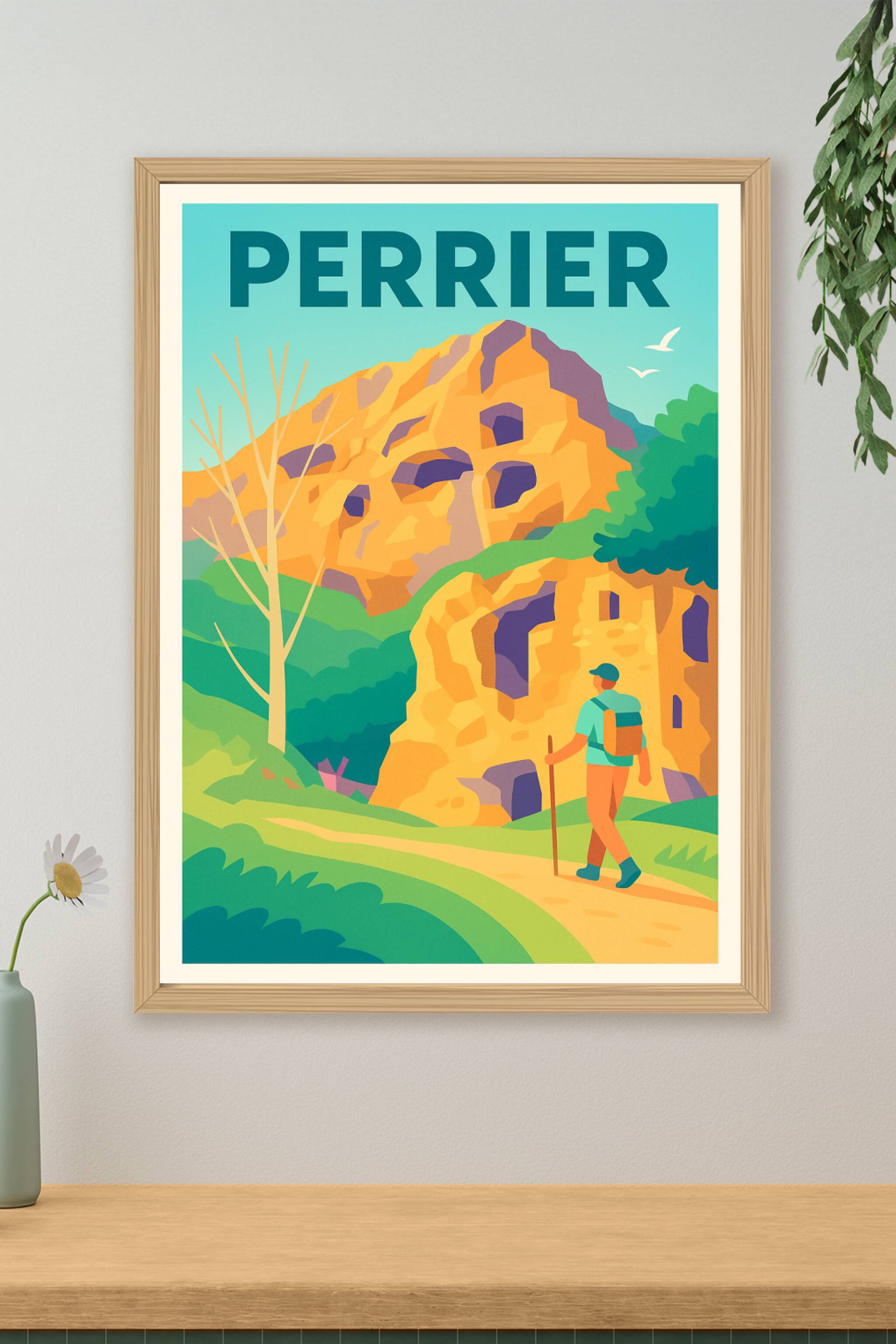 Affiche de Perrier - L'appel des sentiers naturels