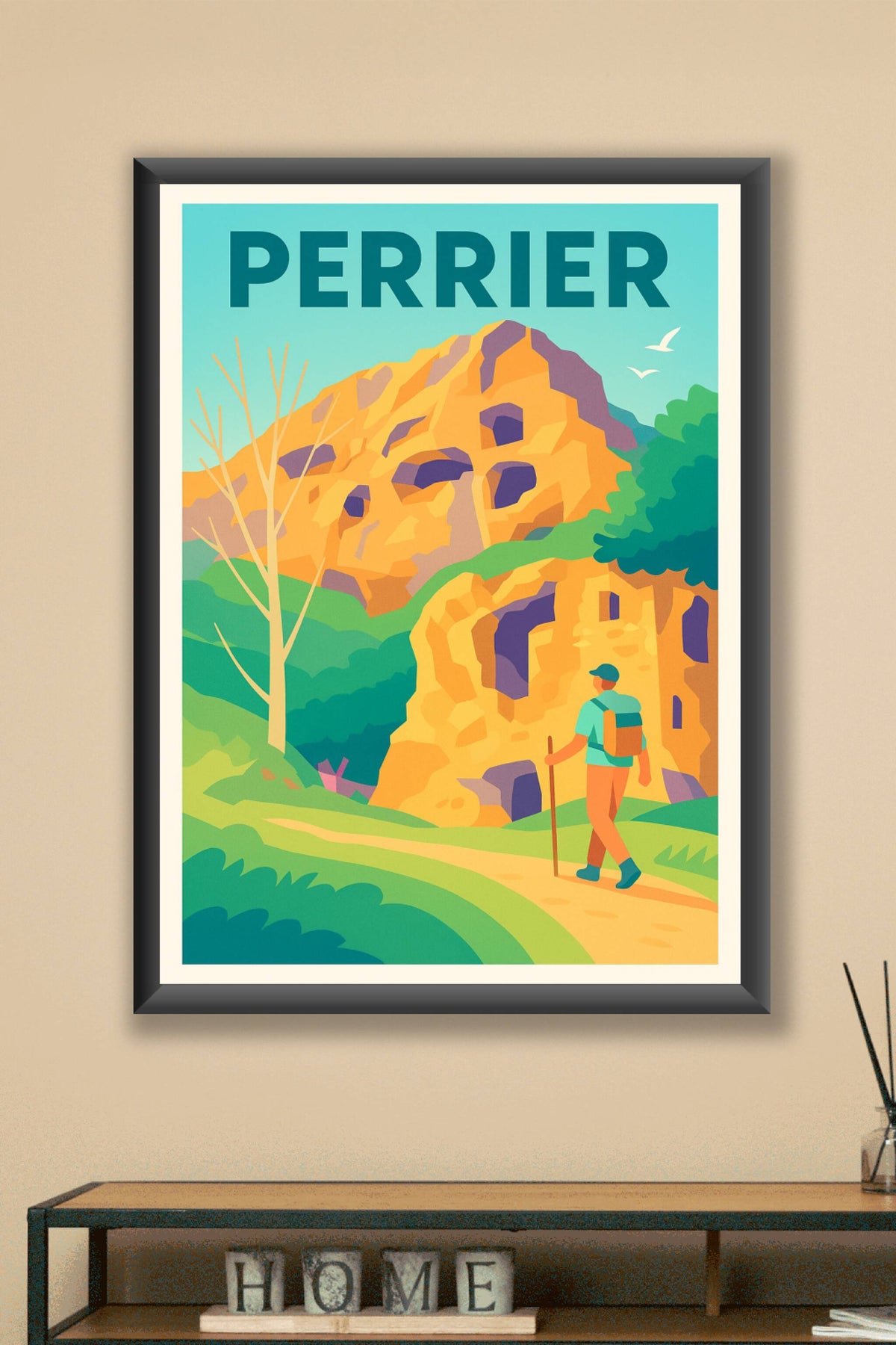 Affiche de Perrier - L'appel des sentiers naturels