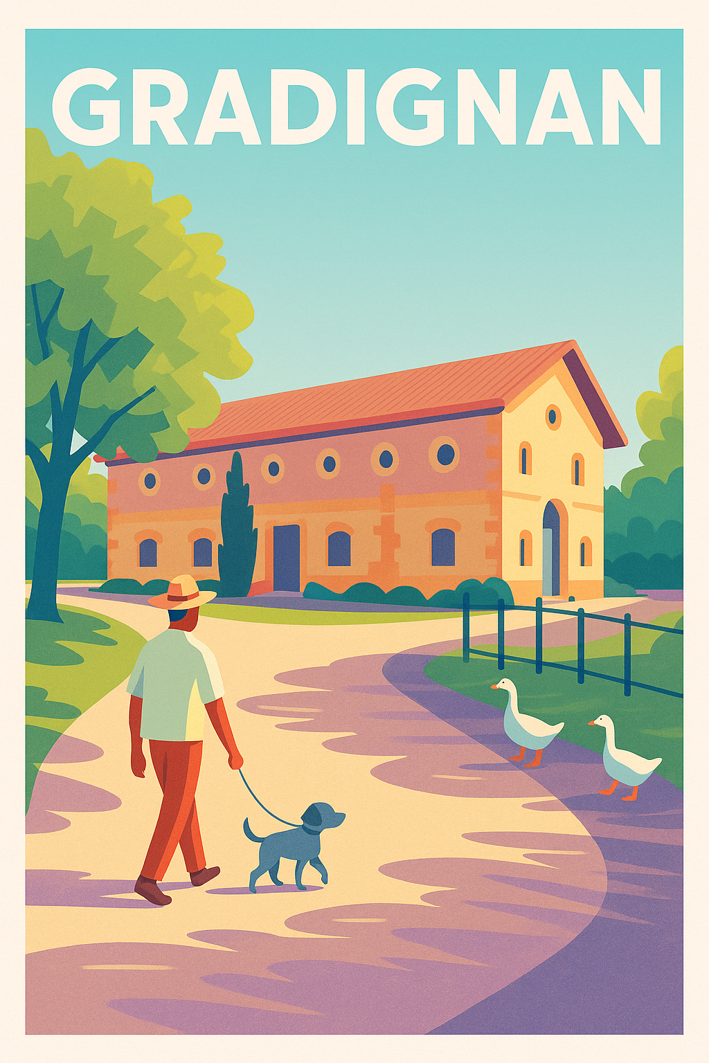 Affiche Gradignan — Promenade paisible et charme campagnard · poster d'art de Gradignan