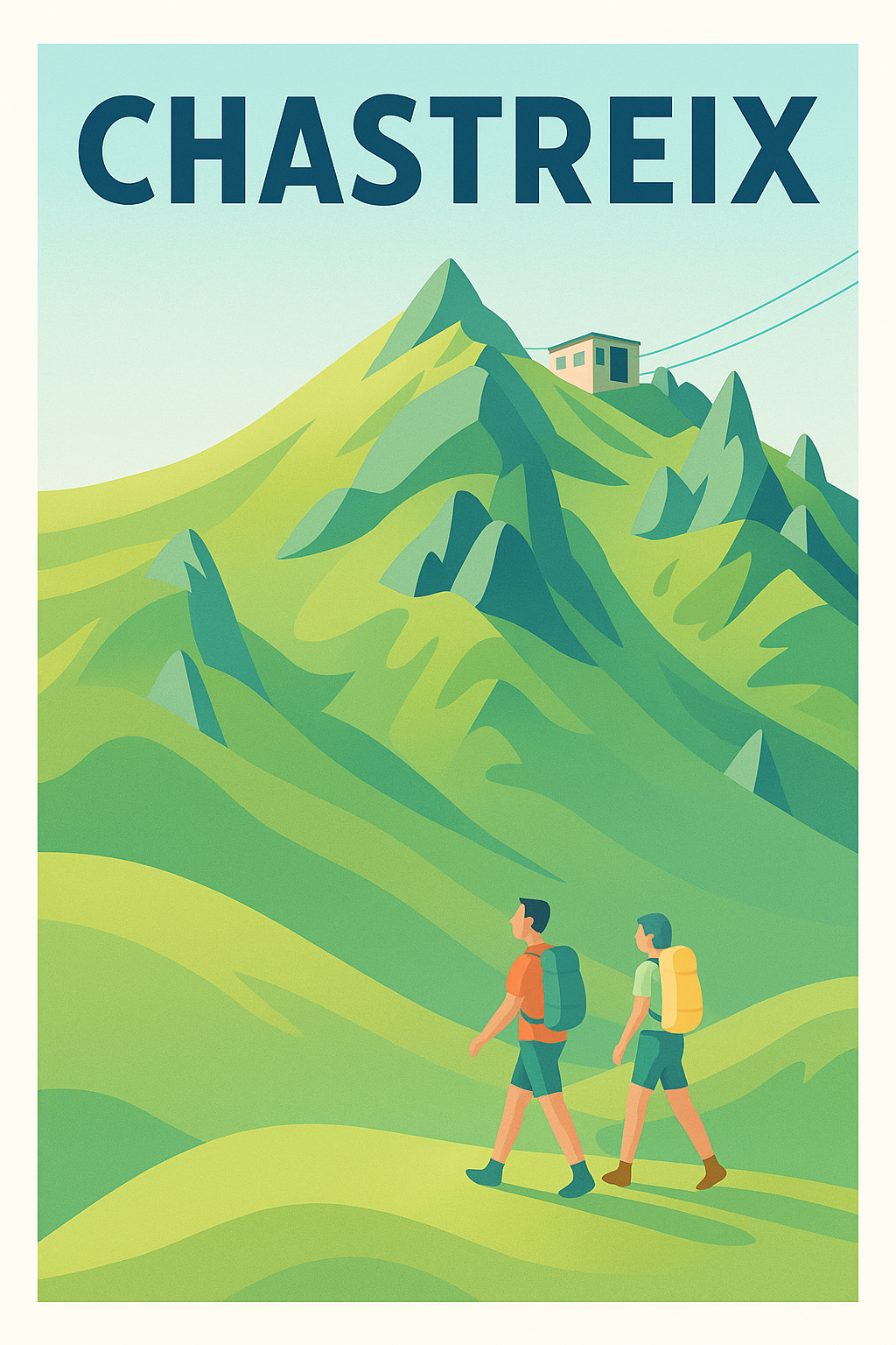 Affiche Chastreix — Explorez les Montagnes Verdoyantes · poster d'art de Chastreix