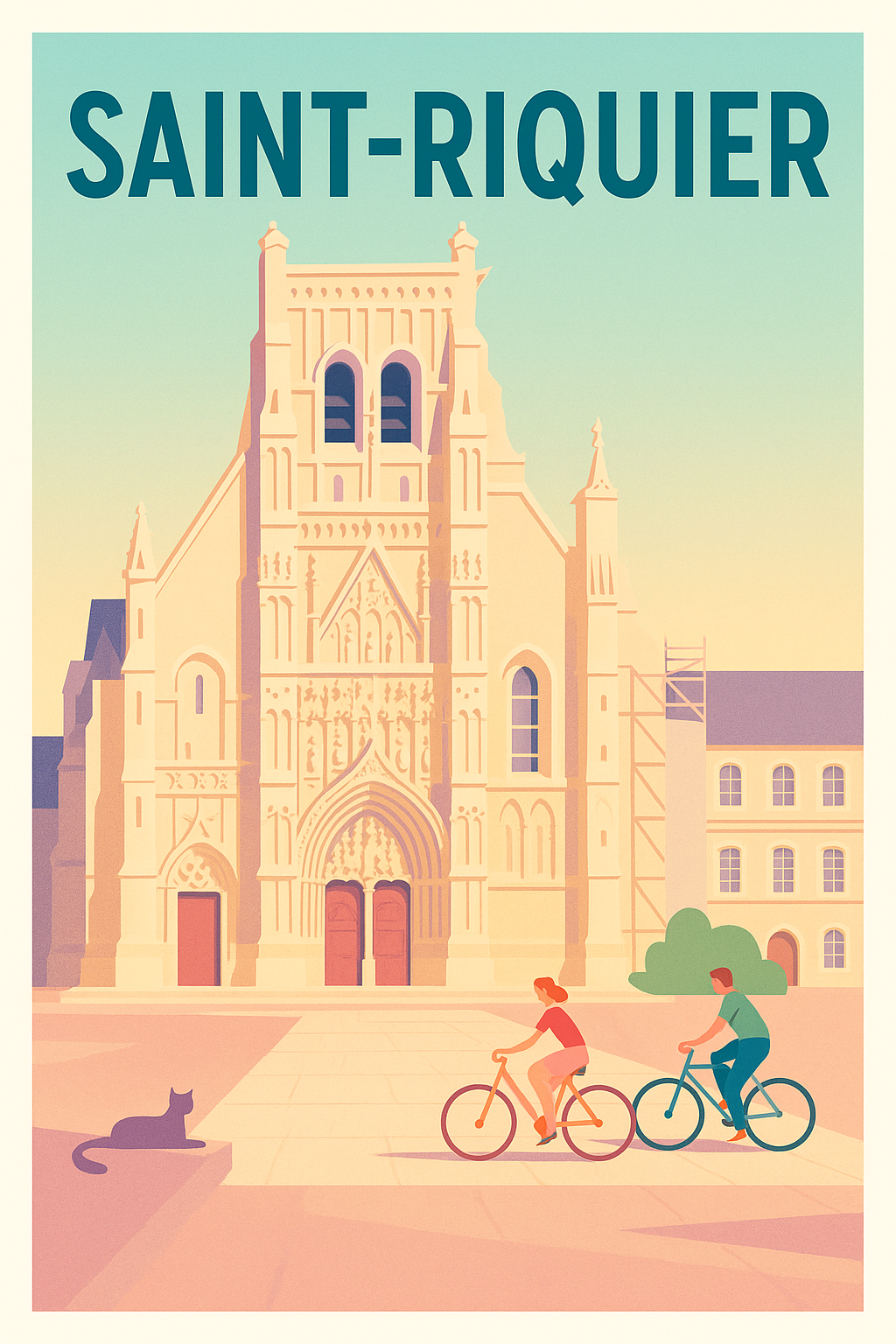 Affiche de Saint-Riquier - Flânerie à vélo au cœur de la cité historique