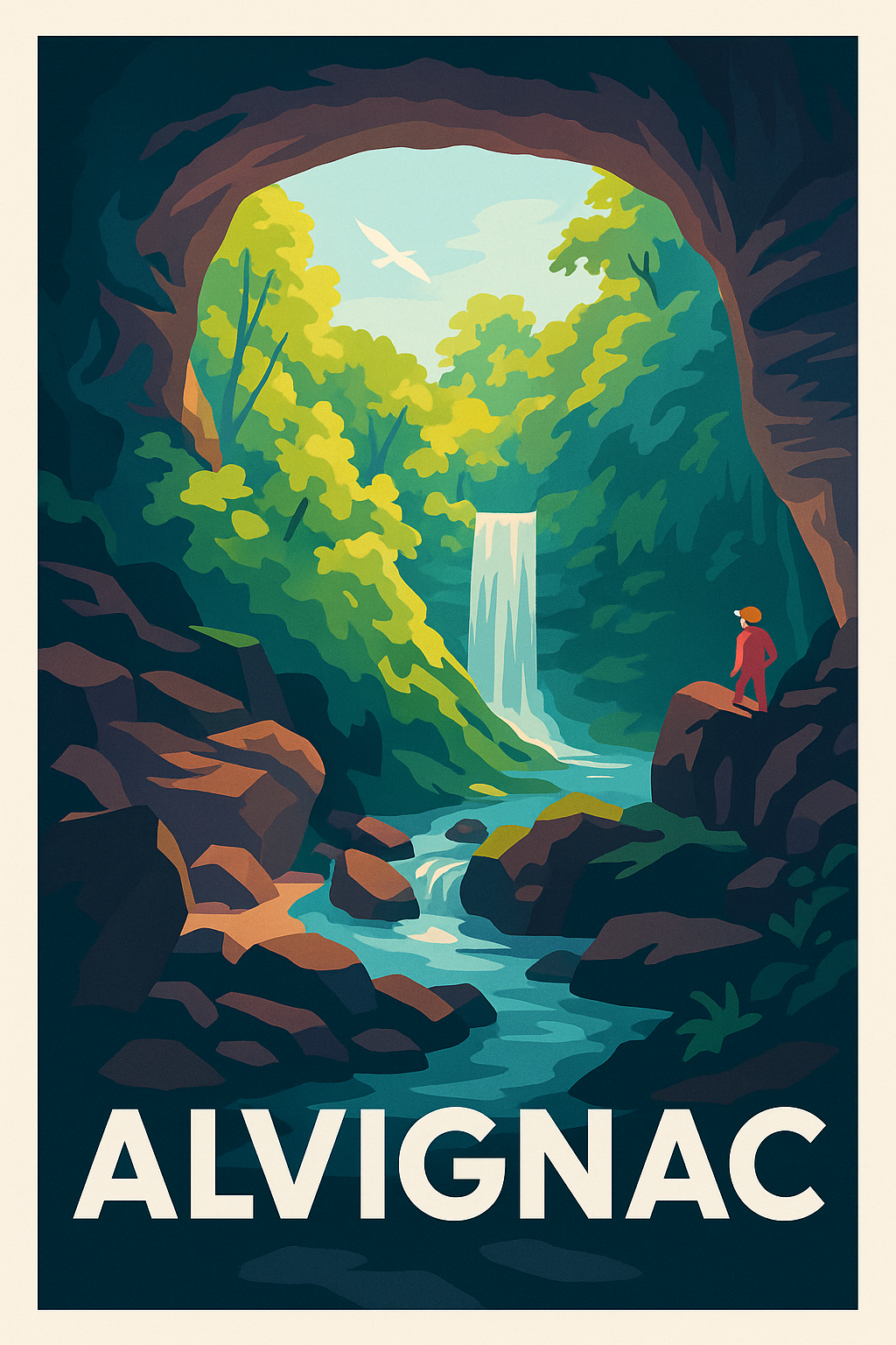 Affiche Alvignac — Évasion nature au cœur de la vallée · poster d'art de Alvignac