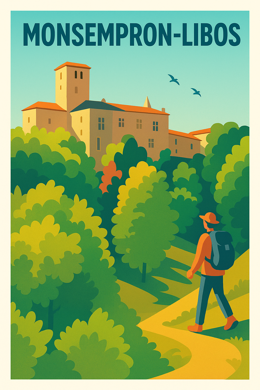 Affiche de Monsempron-Libos - Invitation à la découverte bucolique