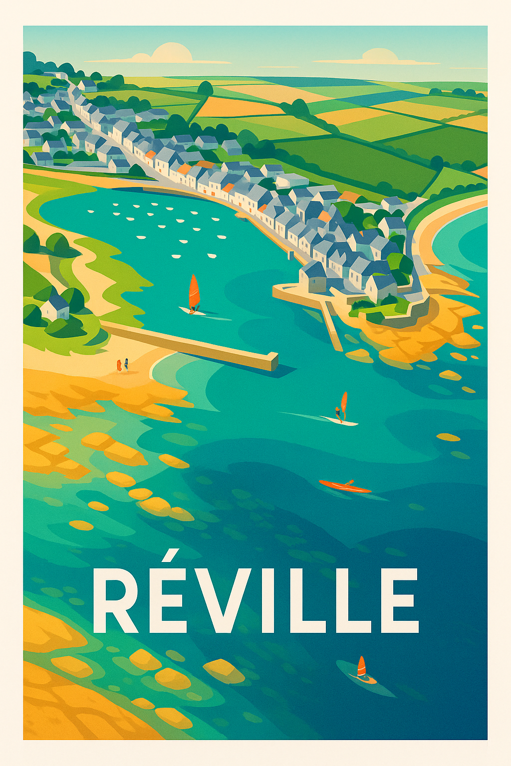 Affiche Réville — Charme authentique au bord de l'eau · poster d'art de Réville