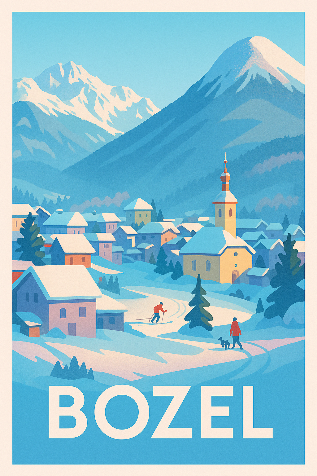 Affiche Bozel - Charme hivernal au cœur des Alpes