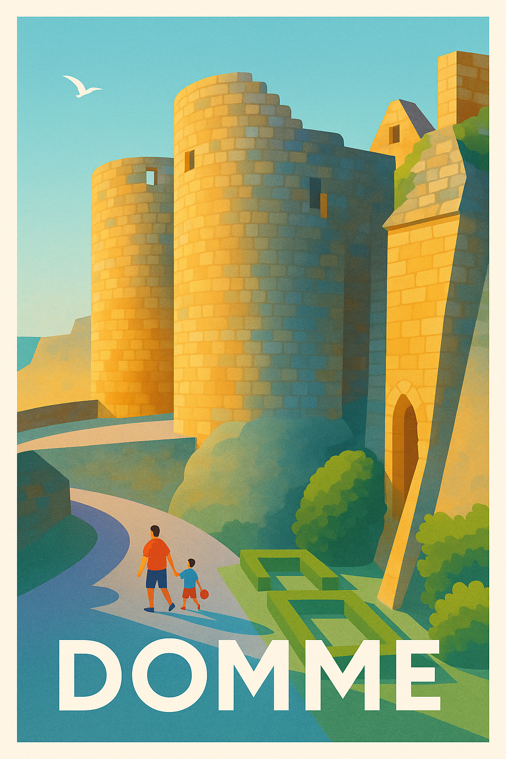 Affiche Domme — Promenade au cœur du bastion médiéval · poster d'art de Domme