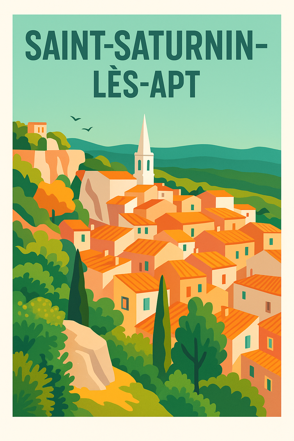Affiche de Saint-Saturnin-lès-Apt - Charme provençal en couleurs chaleureuses