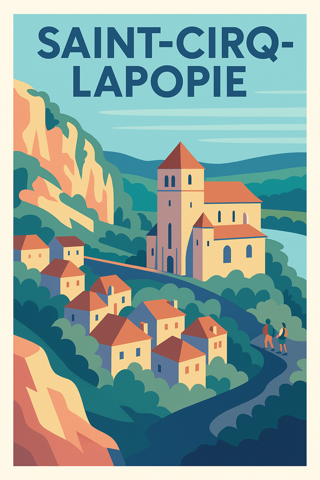 Affiche Saint-Cirq-Lapopie — Un joyau médiéval suspendu dans le temps · poster d'art de Saint-Cirq-Lapopie