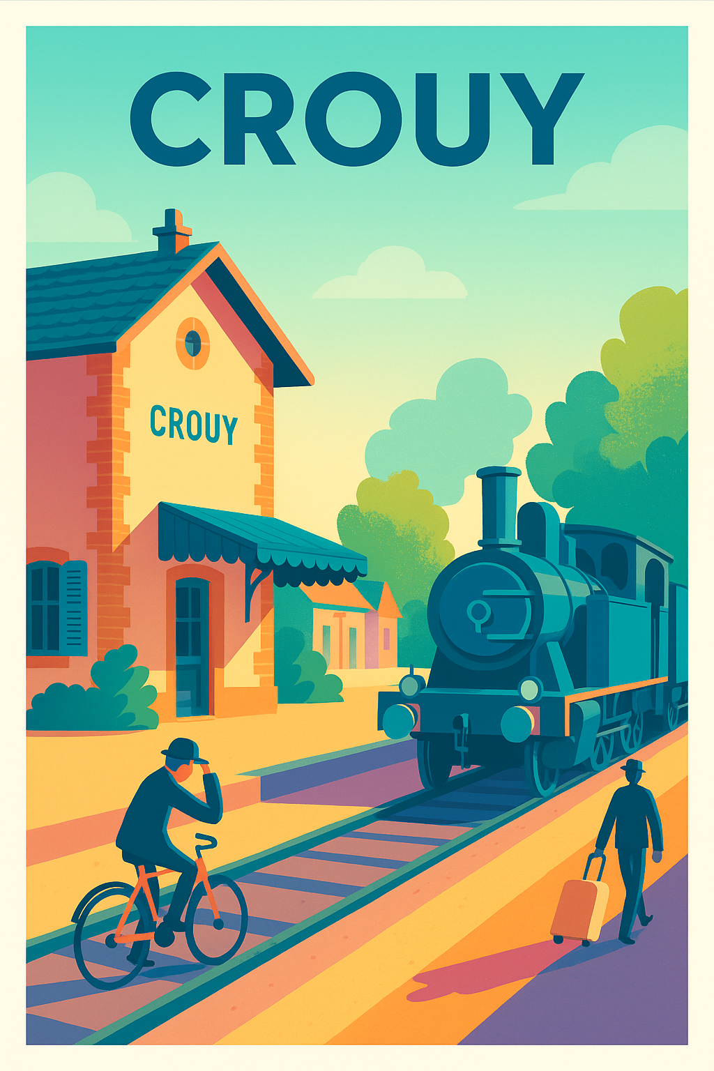Affiche de Crouy - Escapade rétro à la gare