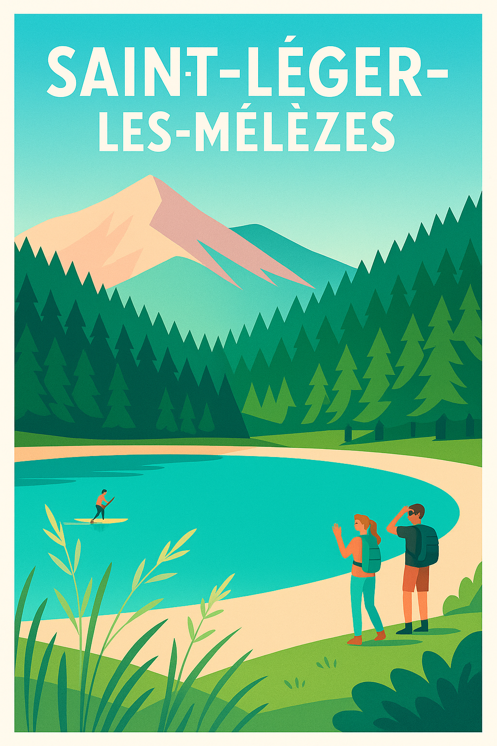 Affiche Saint-Léger-les-Mélèzes — Évasion nature et montagne · poster d'art de Saint-Léger-les-Mélèzes