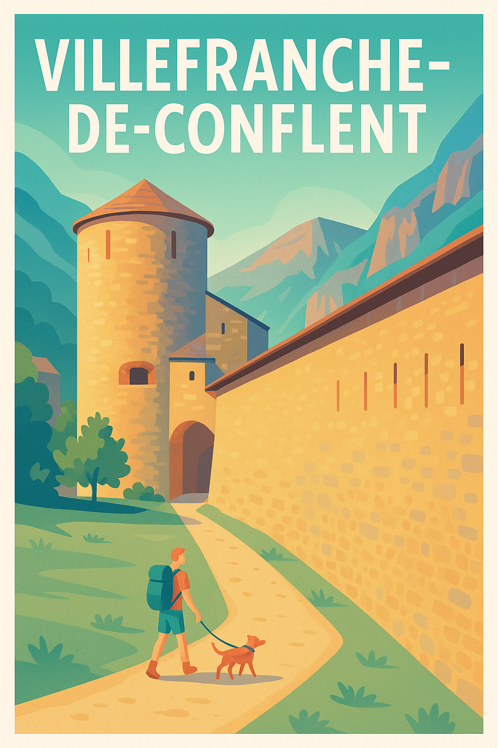 Affiche Villefranche-de-Conflent — Évasion au cœur des remparts historiques · poster d'art de Villefranche-de-Conflent