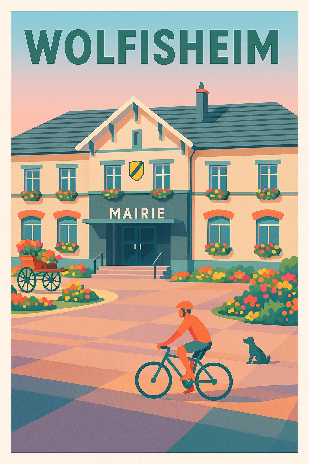 Affiche de Wolfisheim - Charme et douceur de la mairie en plein jour