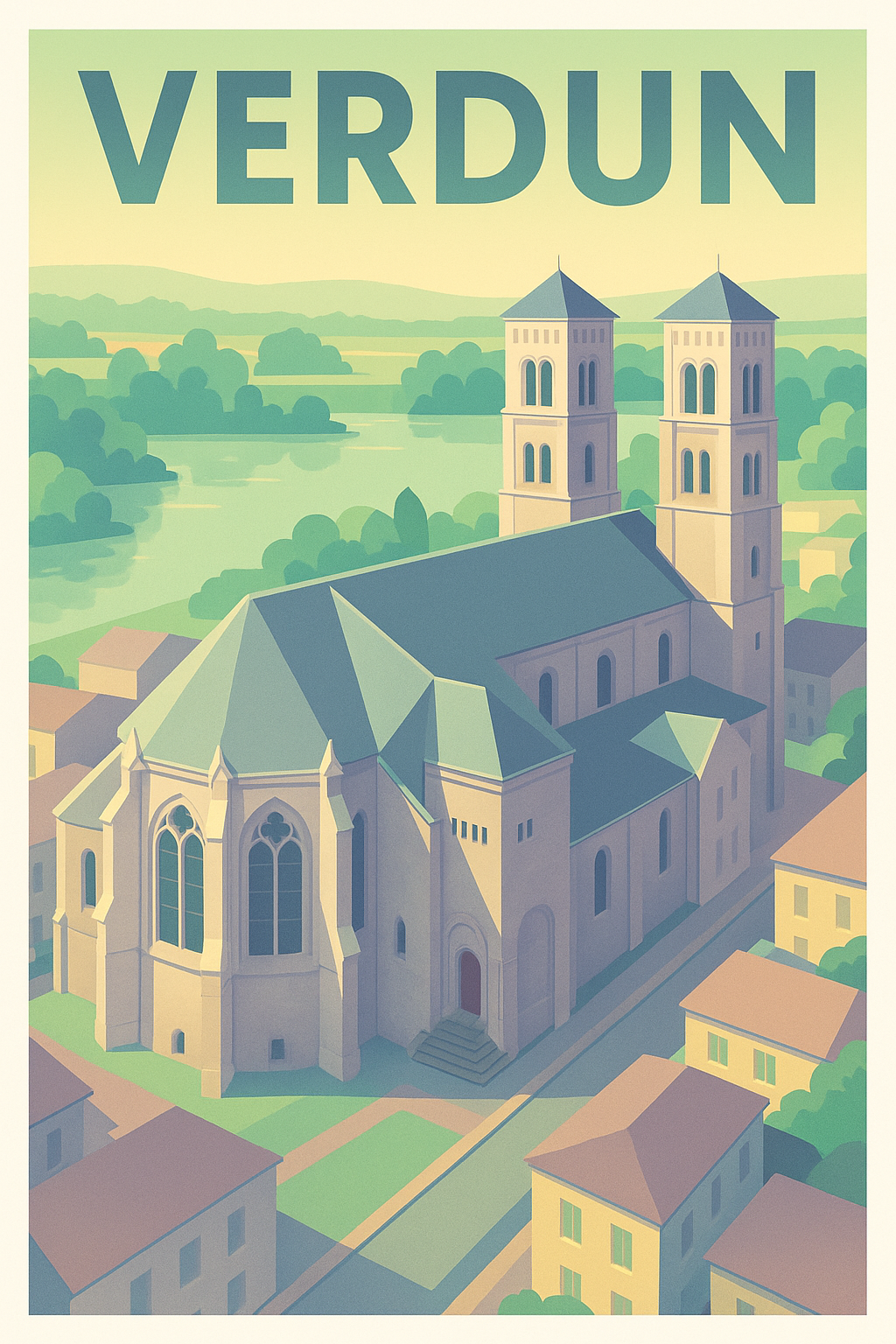 Affiche Verdun — Charme historique et paisible · poster d'art de Verdun