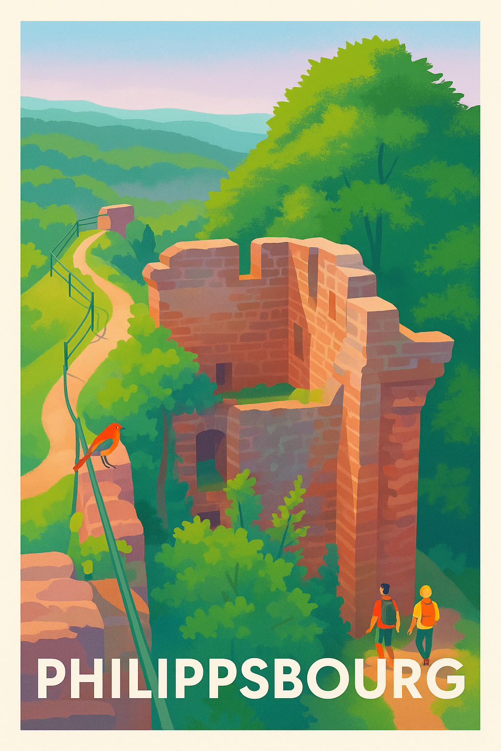 Affiche Philippsbourg — Évasion au cœur des ruines et de la nature · poster d'art de Philippsbourg