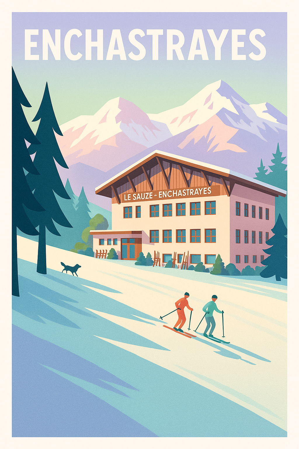 Affiche de Enchastrayes - Charme alpin vintage pour les amoureux de la montagne