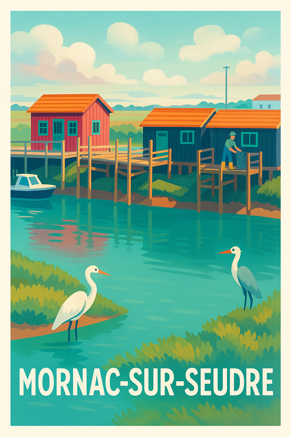 Affiche Mornac-sur-Seudre — Charme et sérénité au fil de l'eau · poster d'art de Mornac-sur-Seudre
