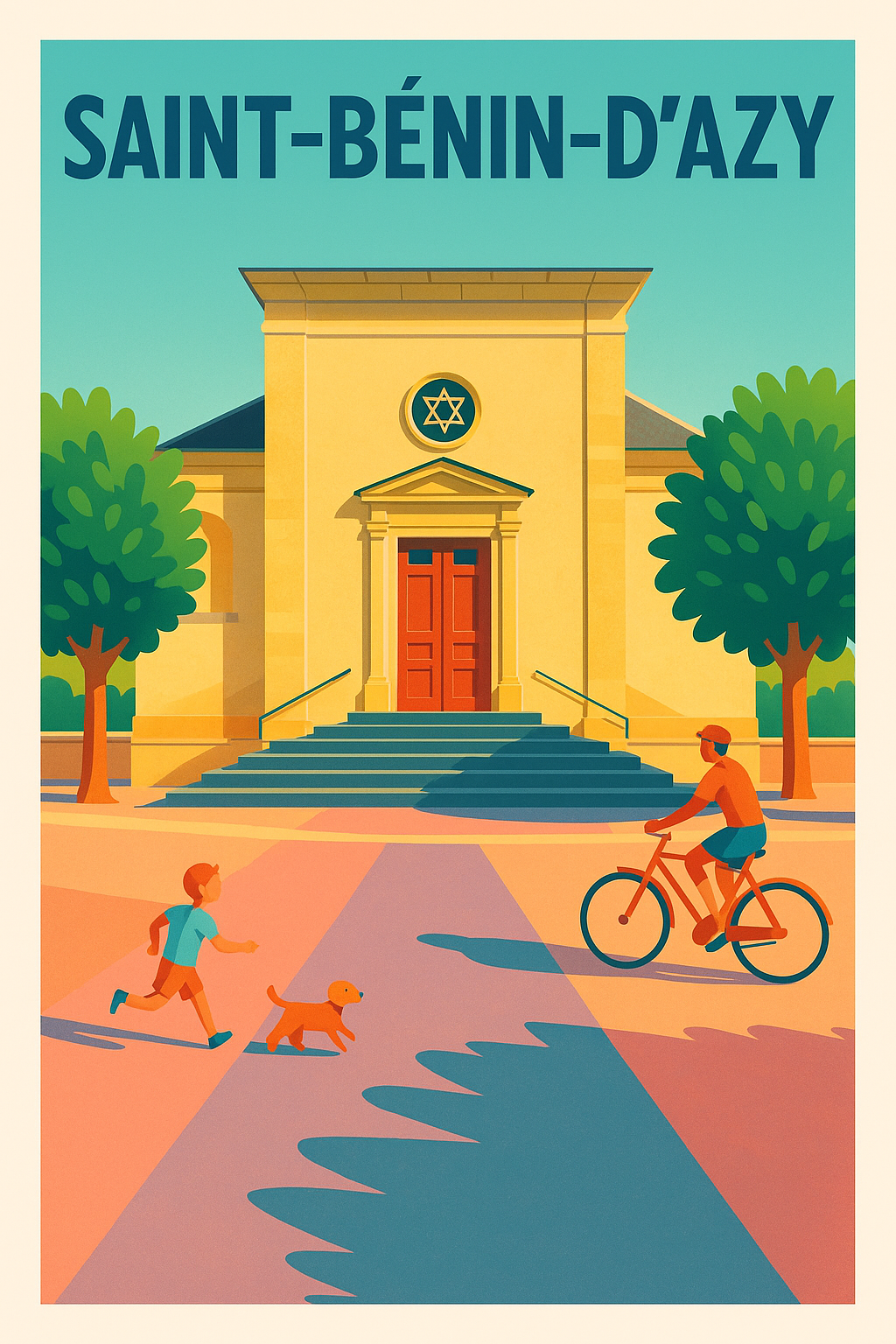 Affiche de Saint-Benin-d'Azy - Charme et douceur de vivre illustrés