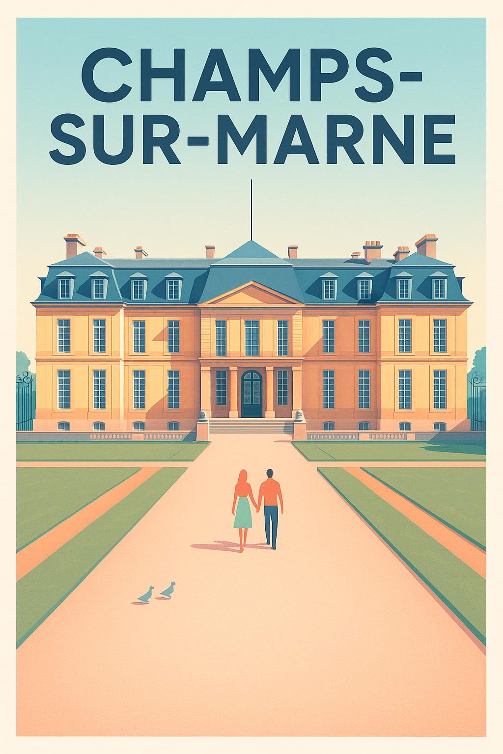 Affiche Champs-sur-Marne — Élégance et histoire au Château · poster d'art de Champs-sur-Marne