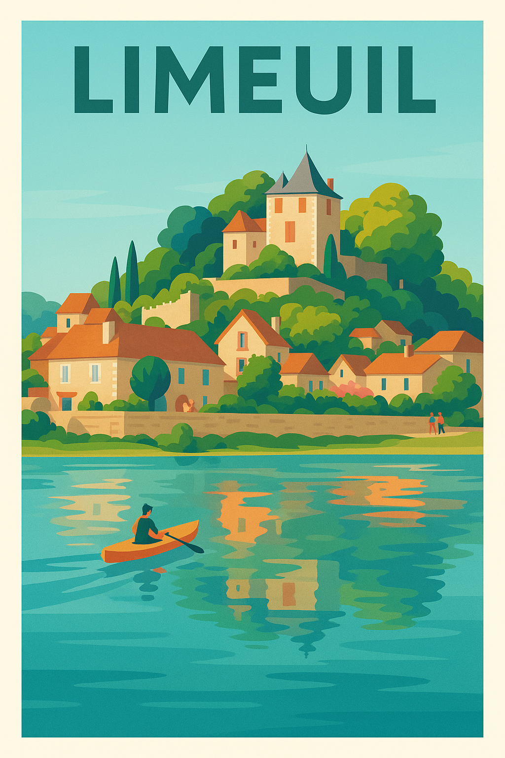 Affiche Limeuil — Charme et Sérénité au Bord de l'Eau · poster d'art de Limeuil