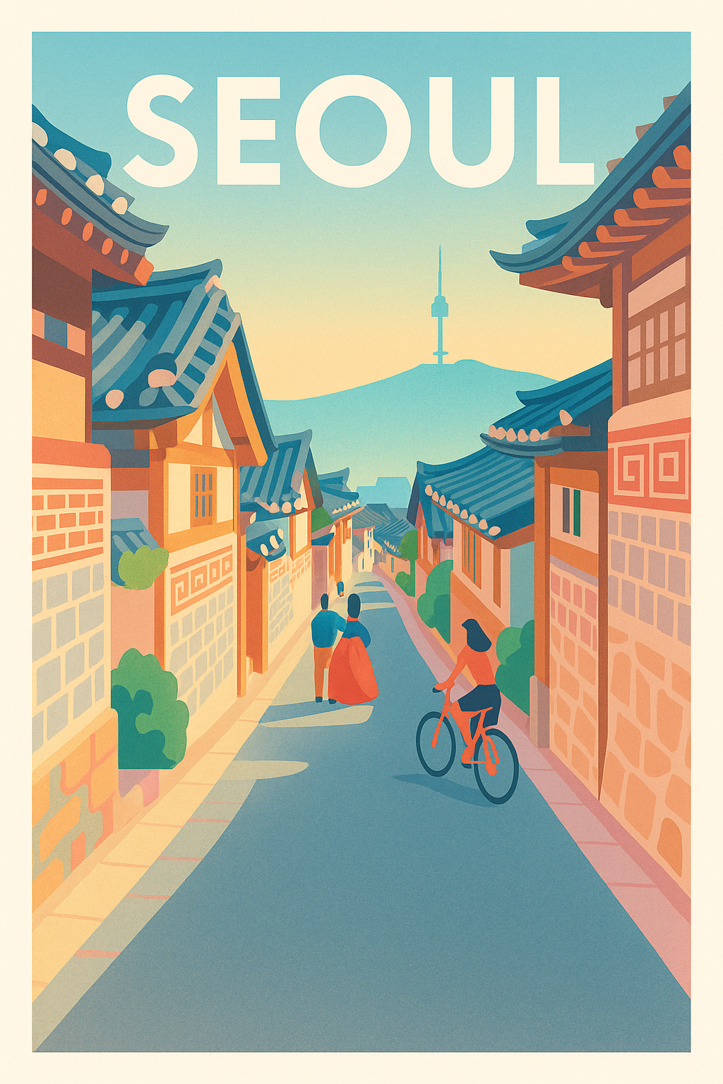 Affiche de Seoul - Charme traditionnel au cœur de la capitale coréenne