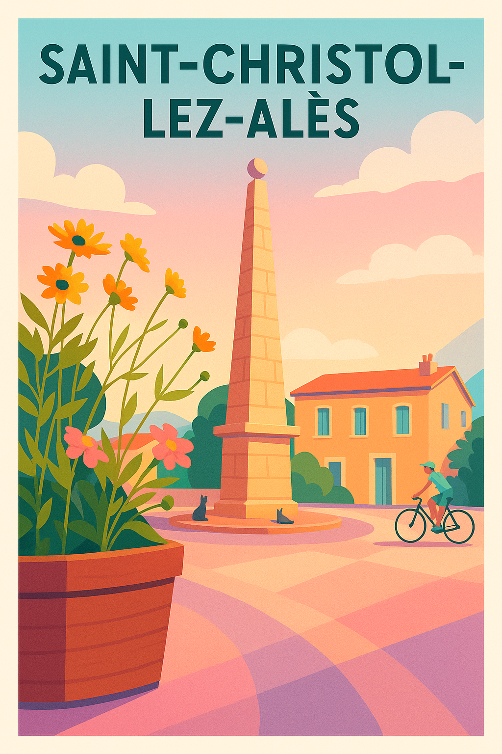 Affiche de Saint-Christol-lez-Alès - Charme provençal au crépuscule