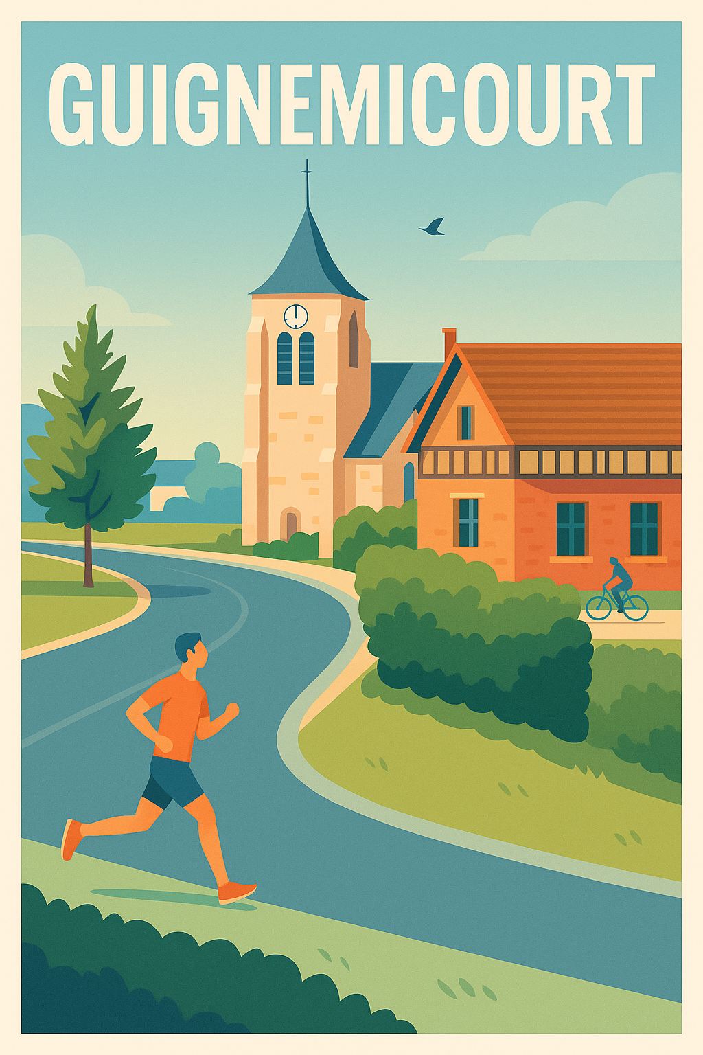 Affiche Guignemicourt — Charme paisible de la campagne · poster d'art de Guignemicourt