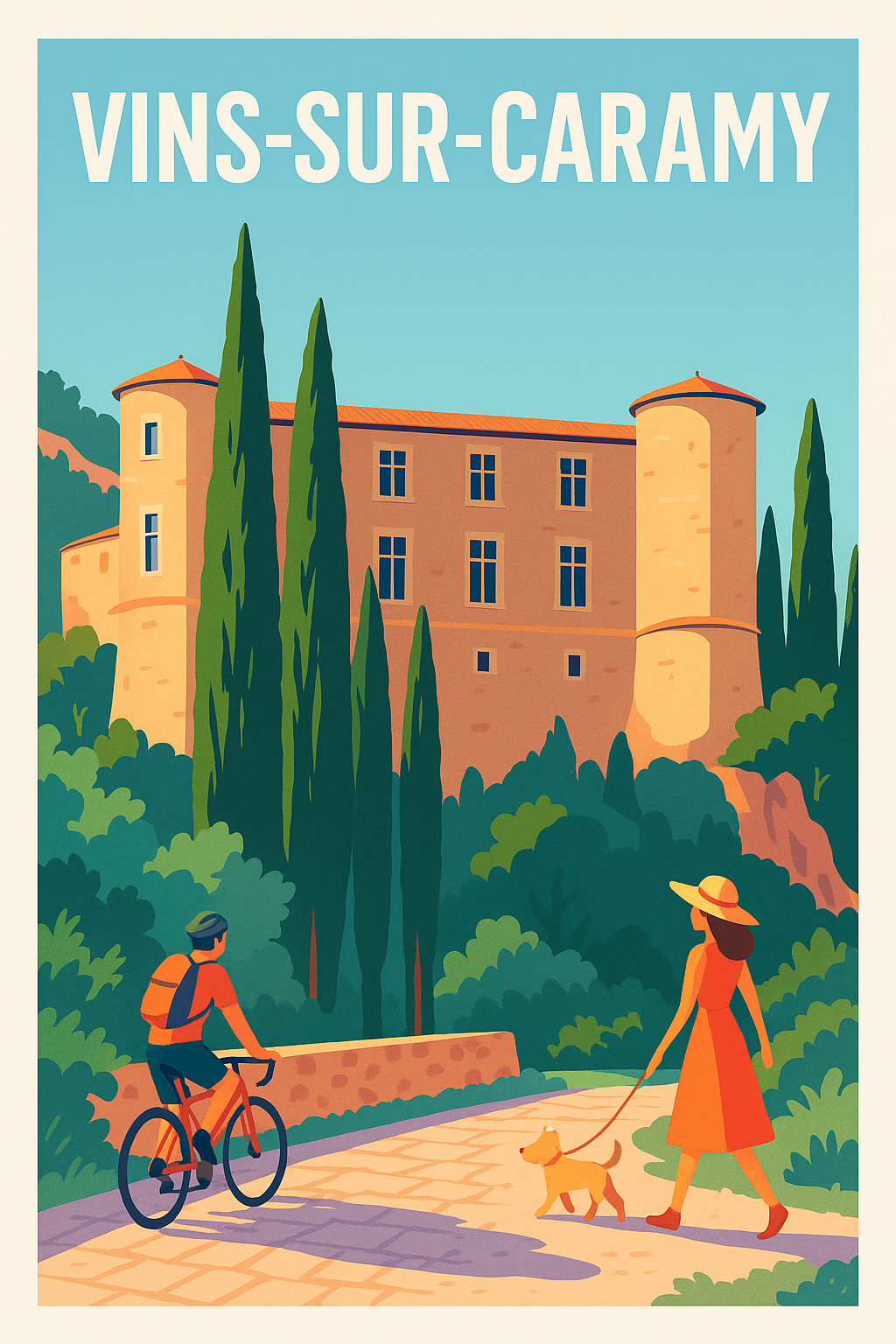Affiche de Vins-sur-Caramy - Promenade ensoleillée au Château
