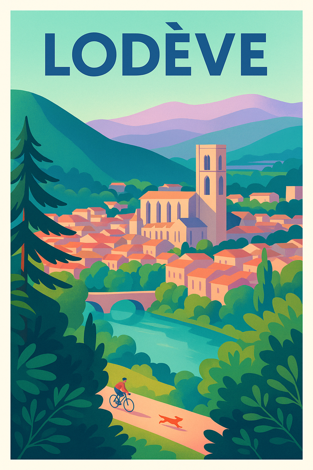 Affiche de Lodève - Charme et nature au cœur de l'Hérault